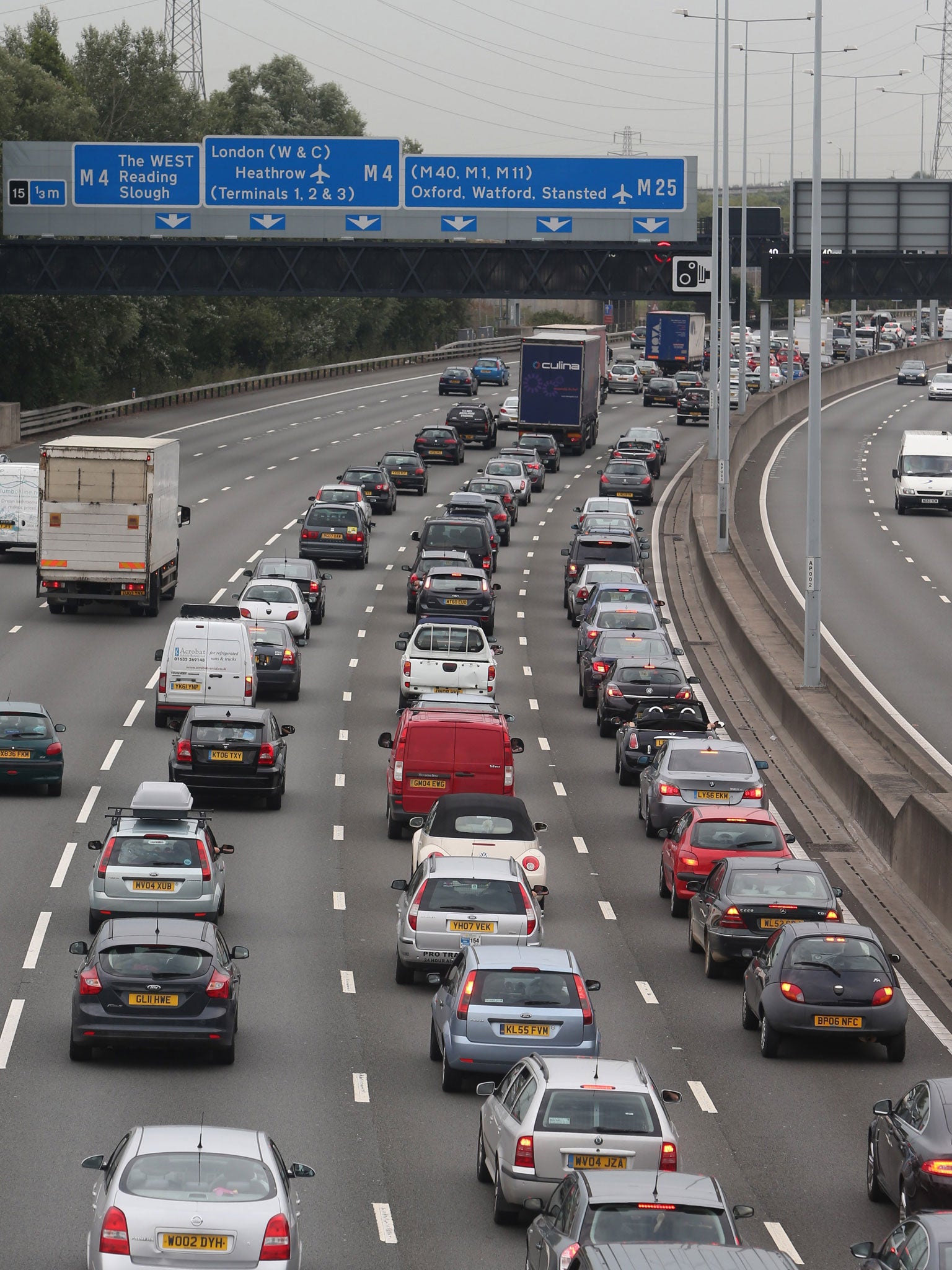 Motorists on the M25 endured long tailbacks