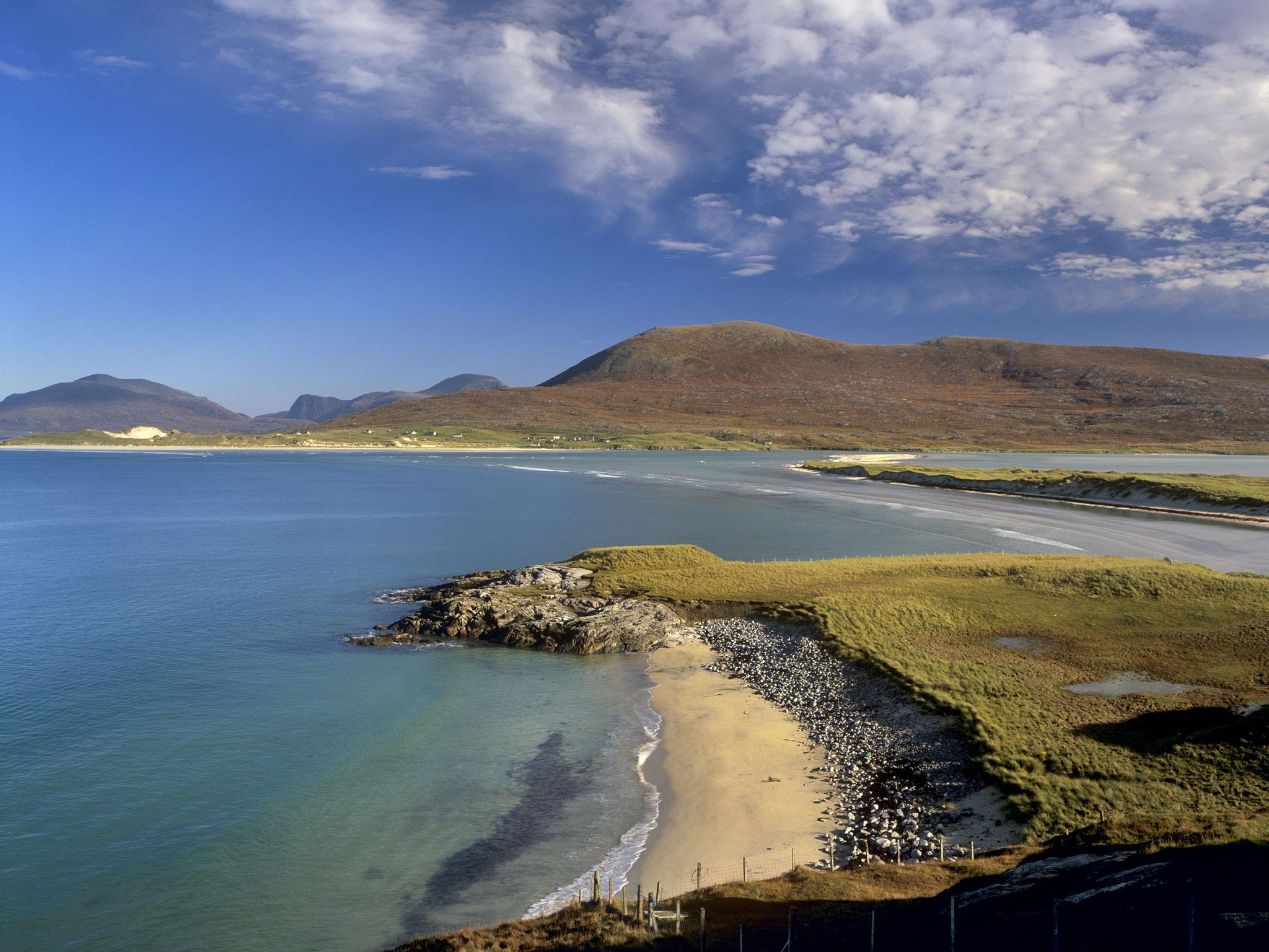 Luskentyre beach, in the Outer Hebrides, is among the popular destinations