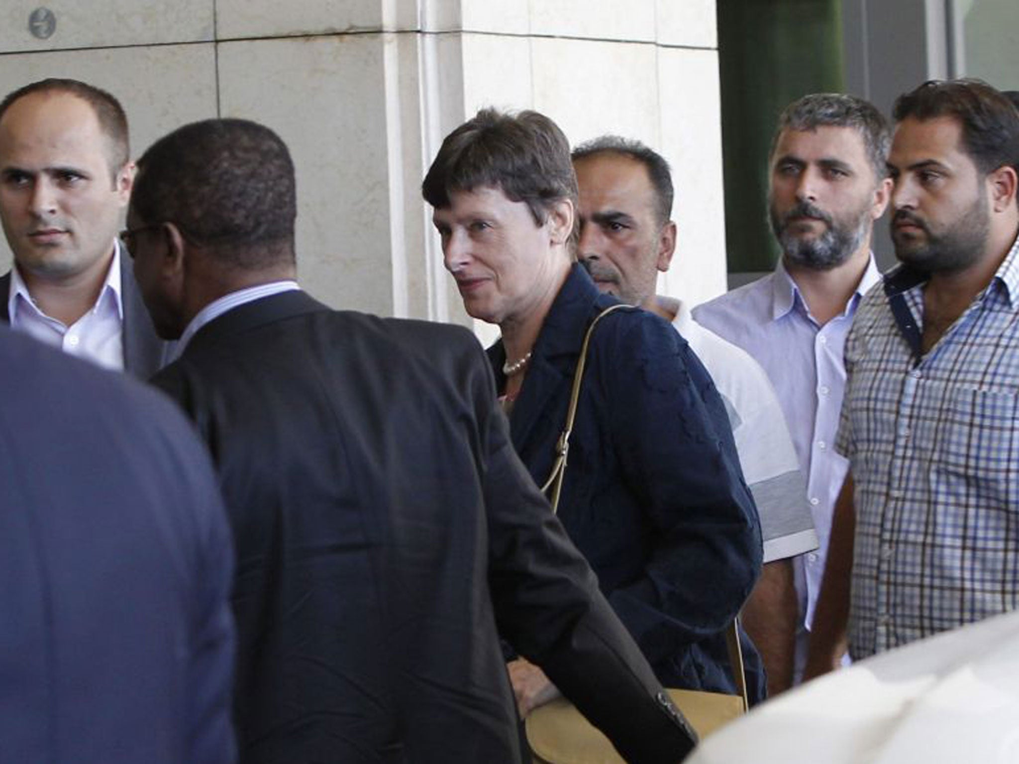 UN High Representative for Disarmament Affairs Angela Kane arrives in Damascus