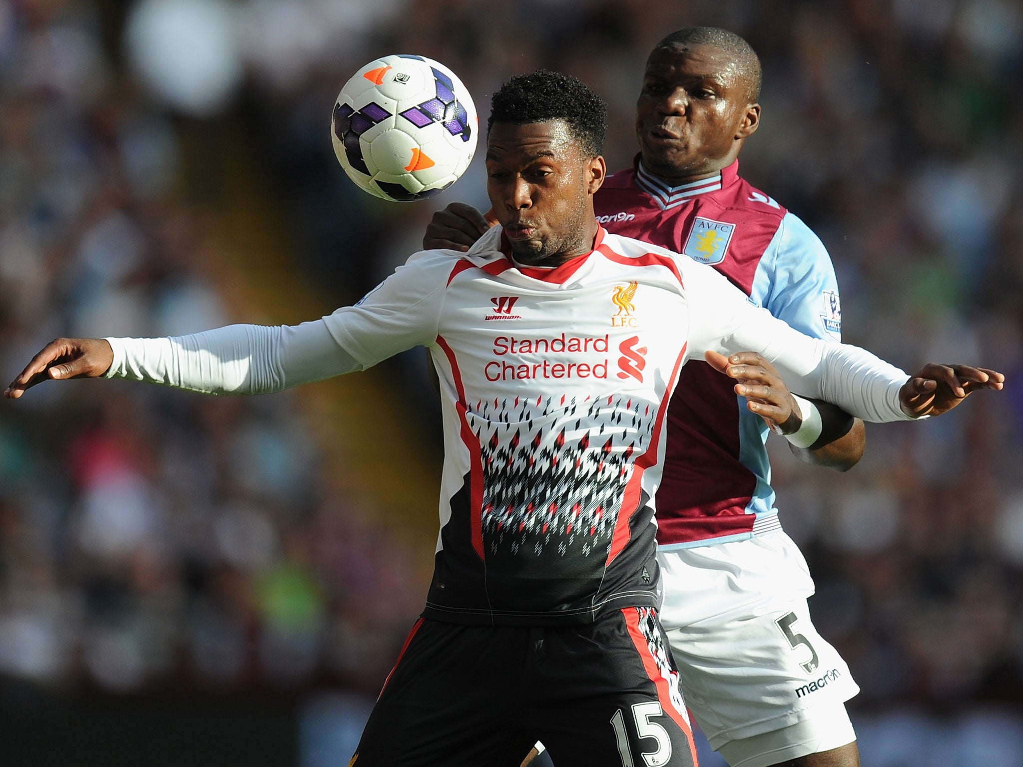 Daniel Sturridge in action for Liverpool against Aston Villa