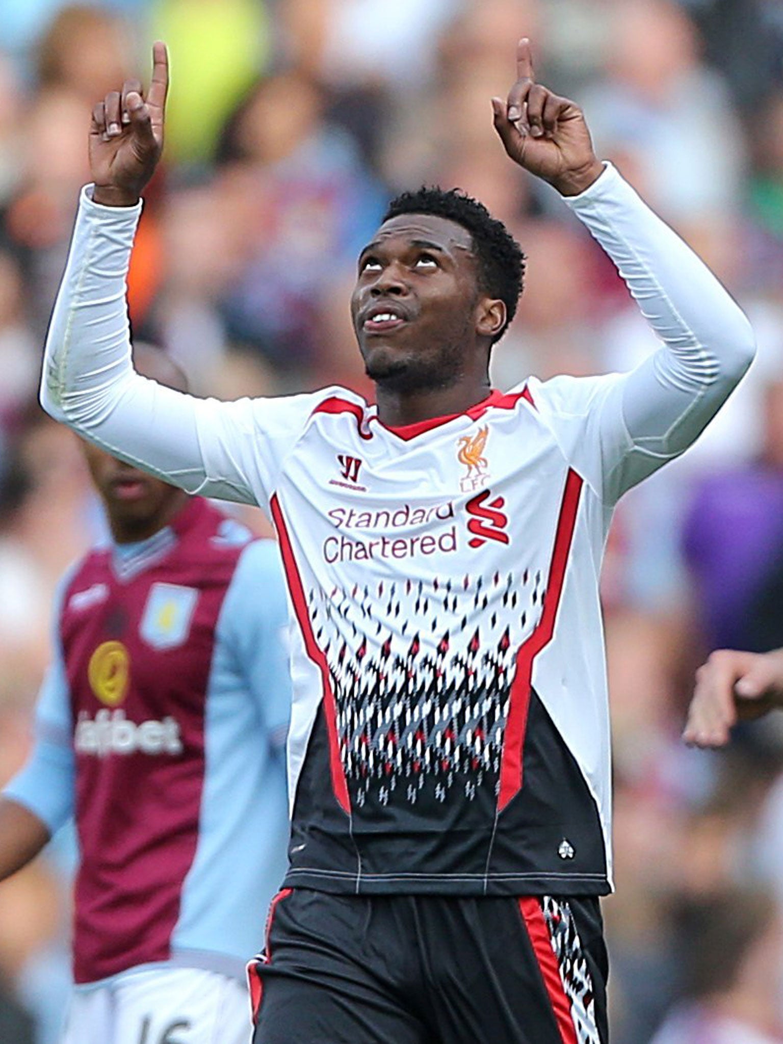 Daniel Sturridge celebrates his match-winner against Aston Villa