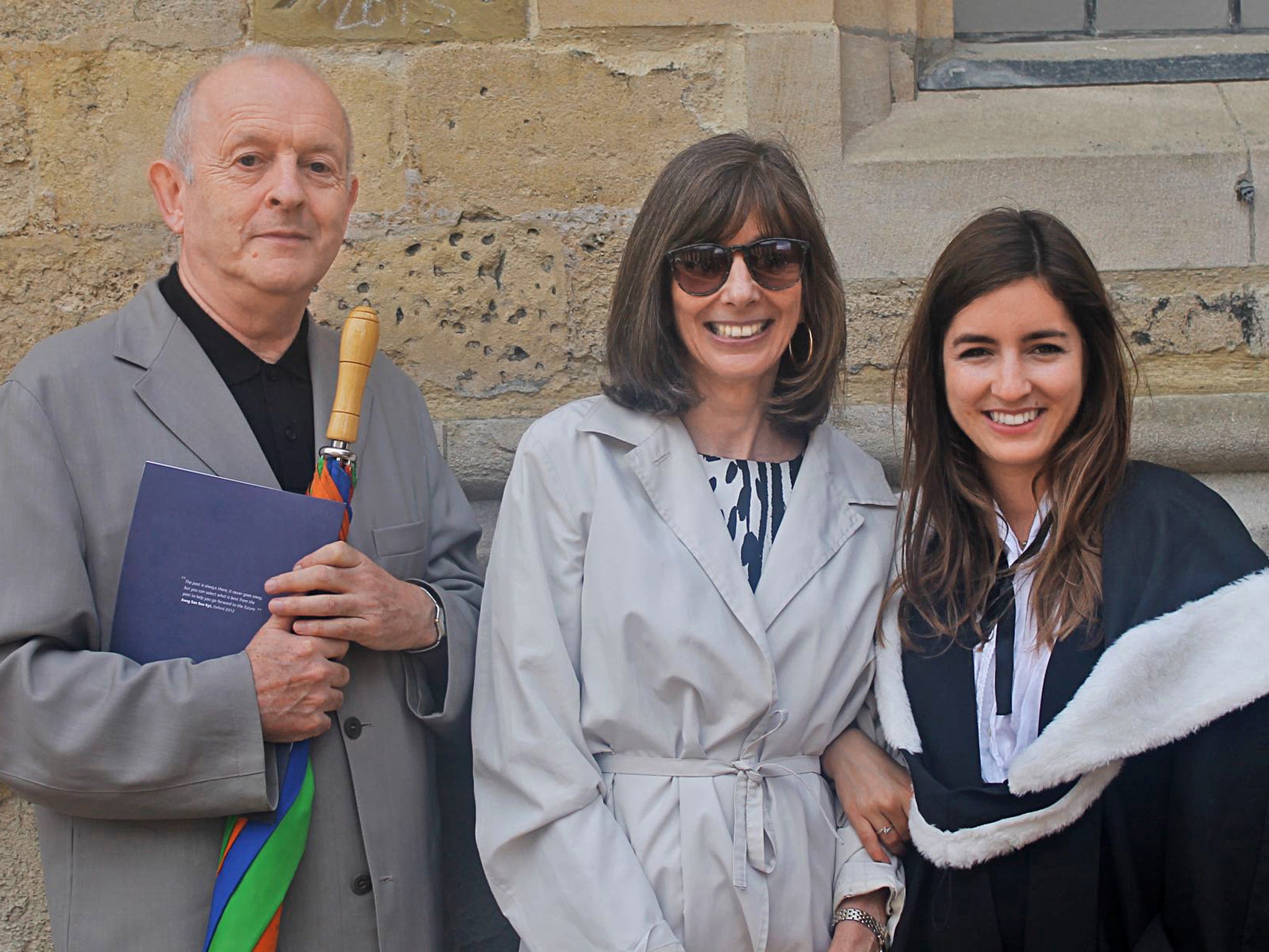 The proudest day of her father's life: Jessica Norman on graduation day with her parents