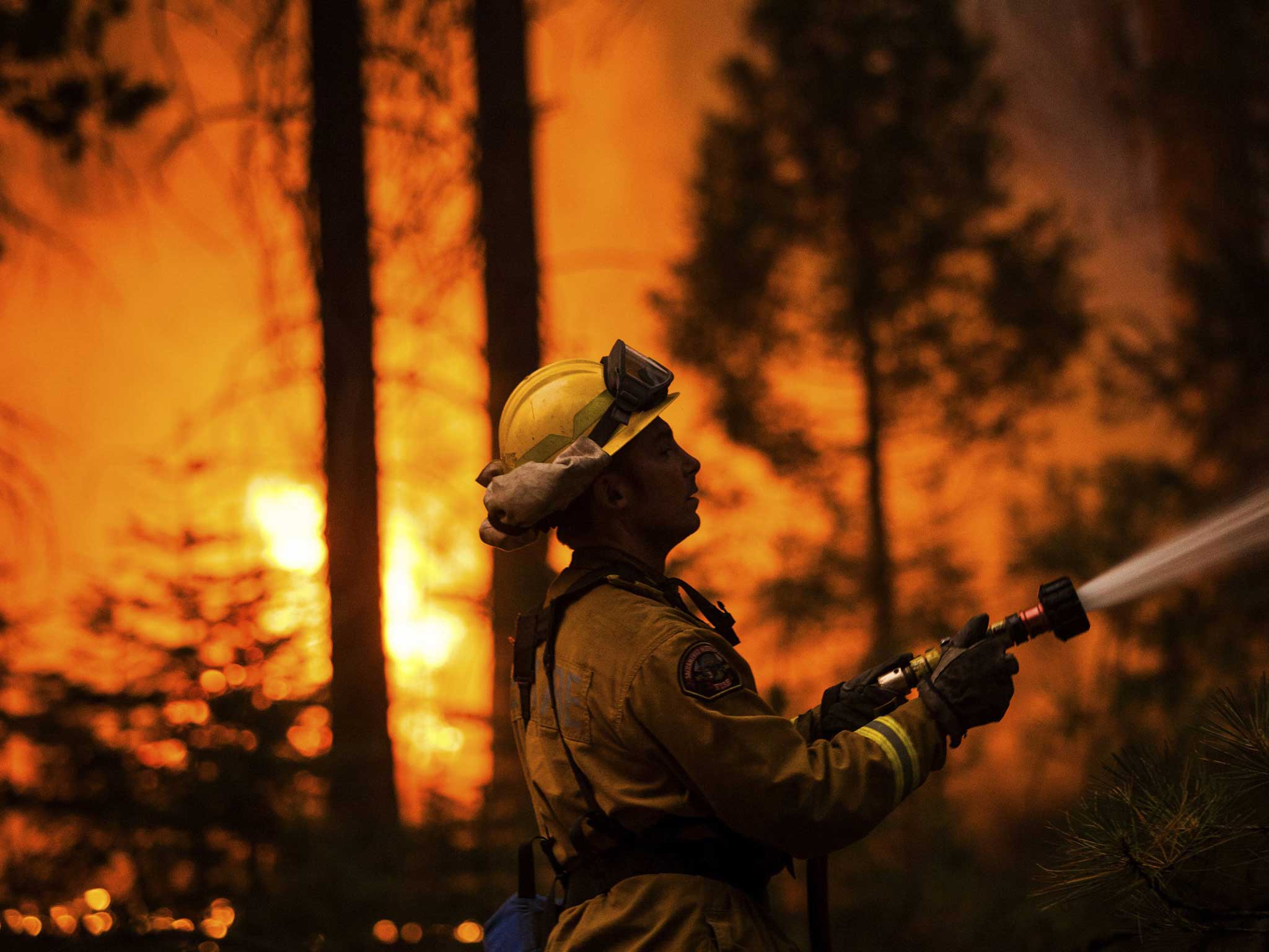 A raging wildfire in Yosemite National Park has rained ash on San Francisco's main reservoir