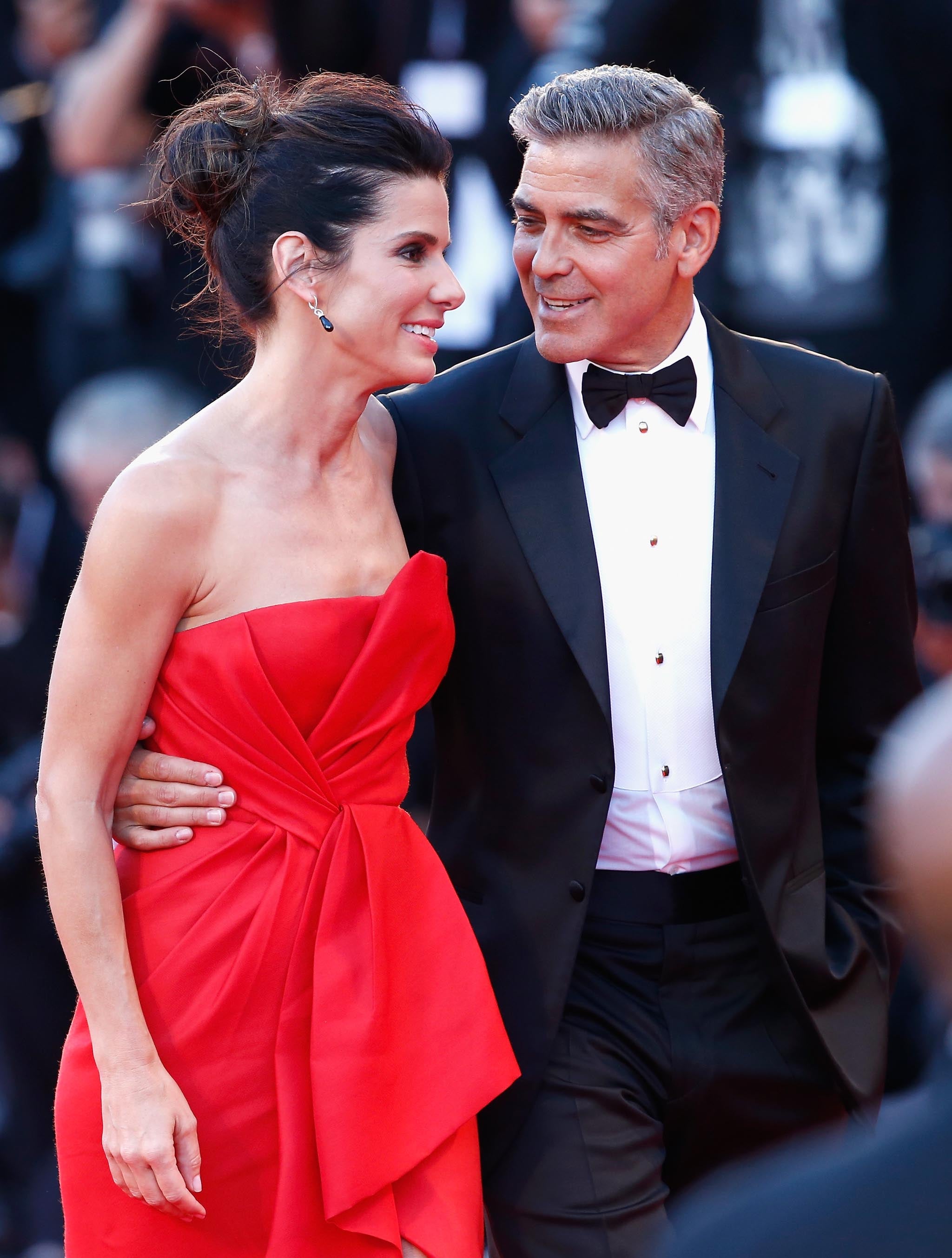 Sandra Bullock and George Clooney attend the premiere of their film 'Gravity'