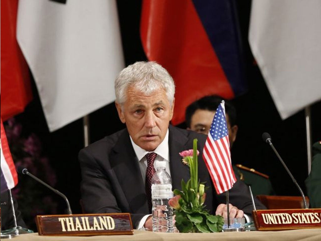 US Defence Secretary Chuck Hagel will justify air strikes