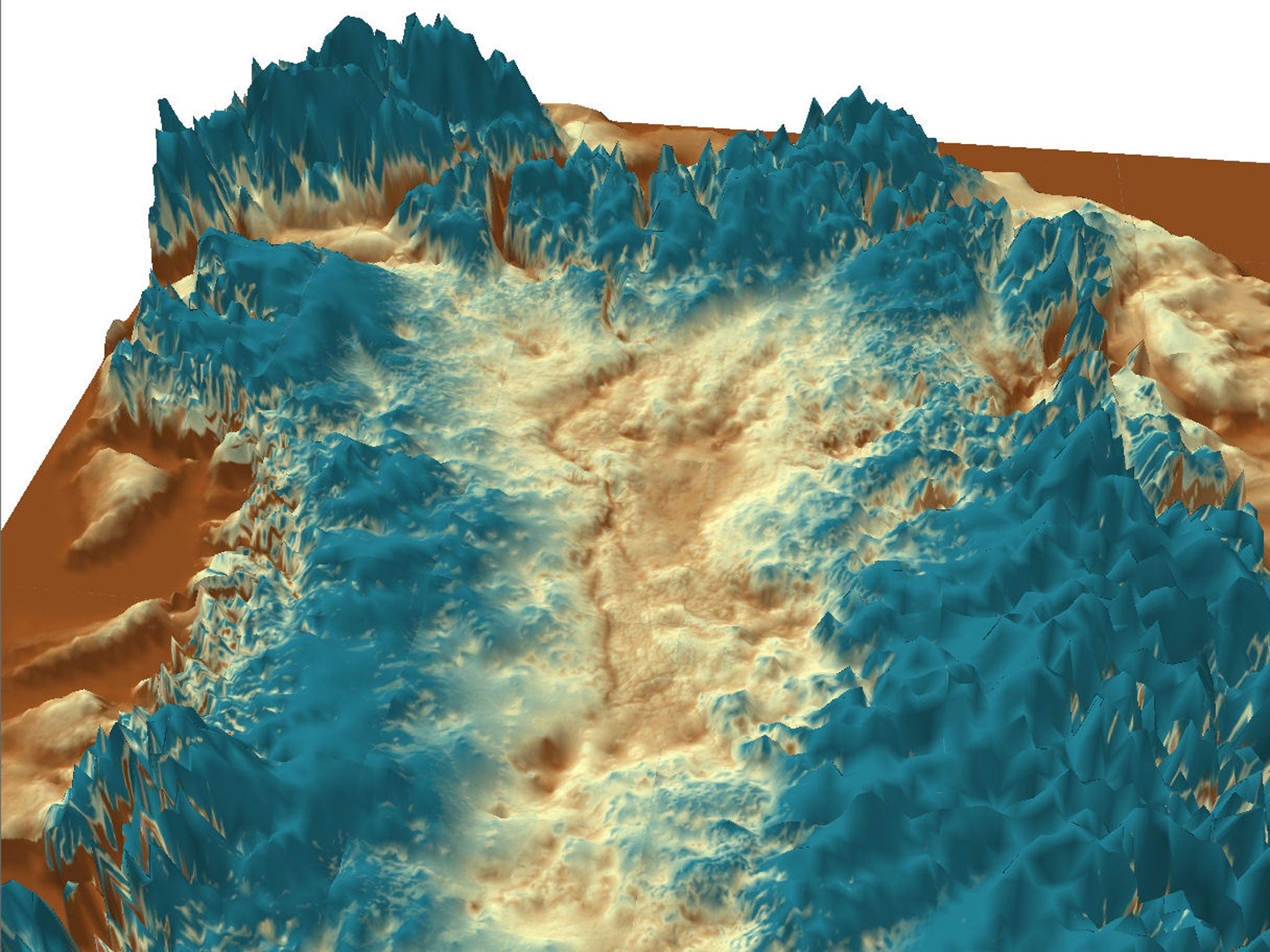 The canyon ends in a deep fjord connecting it to the Arctic Ocean.