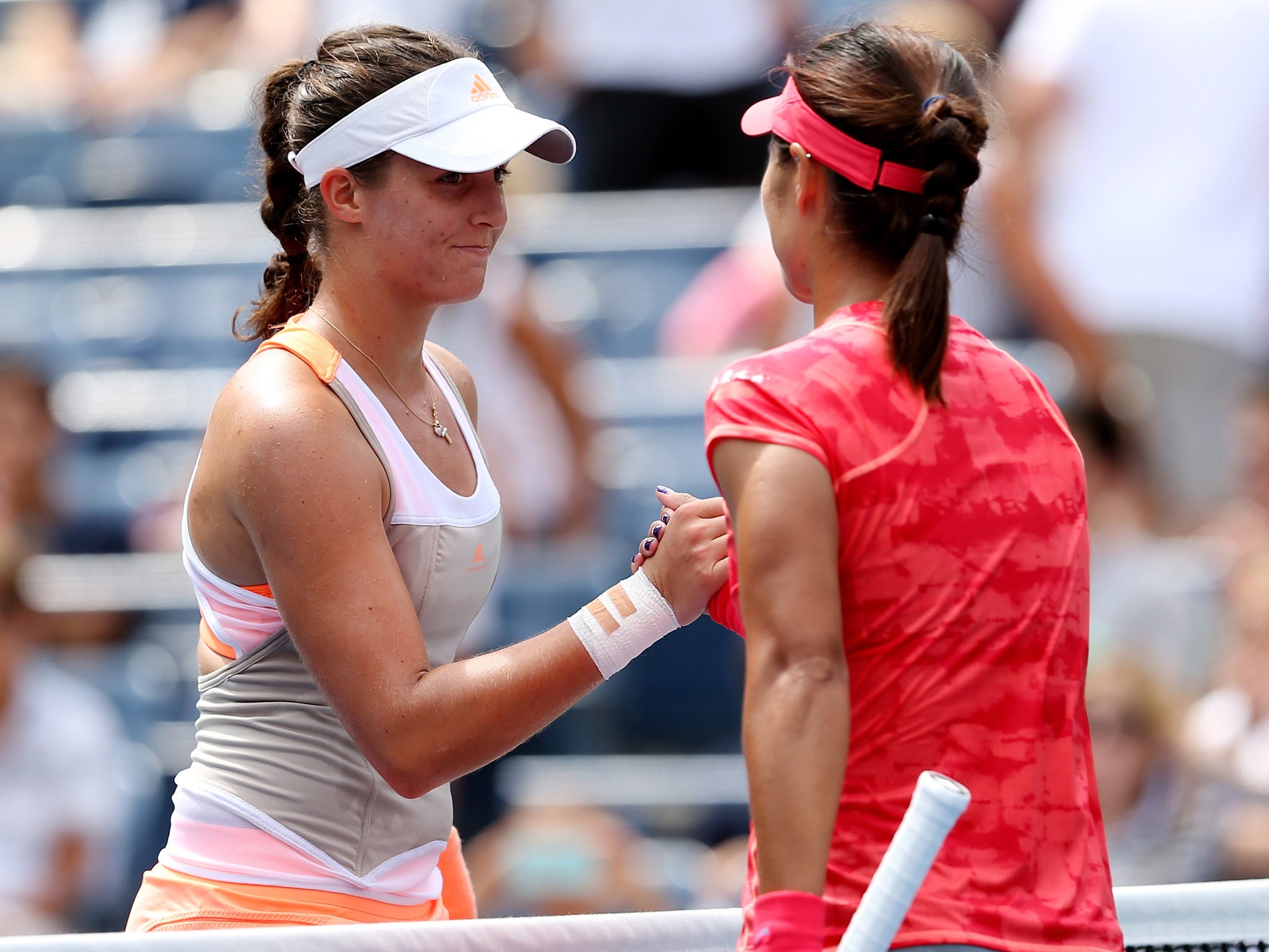 Laura Robson pictured after her defeat to Li Na