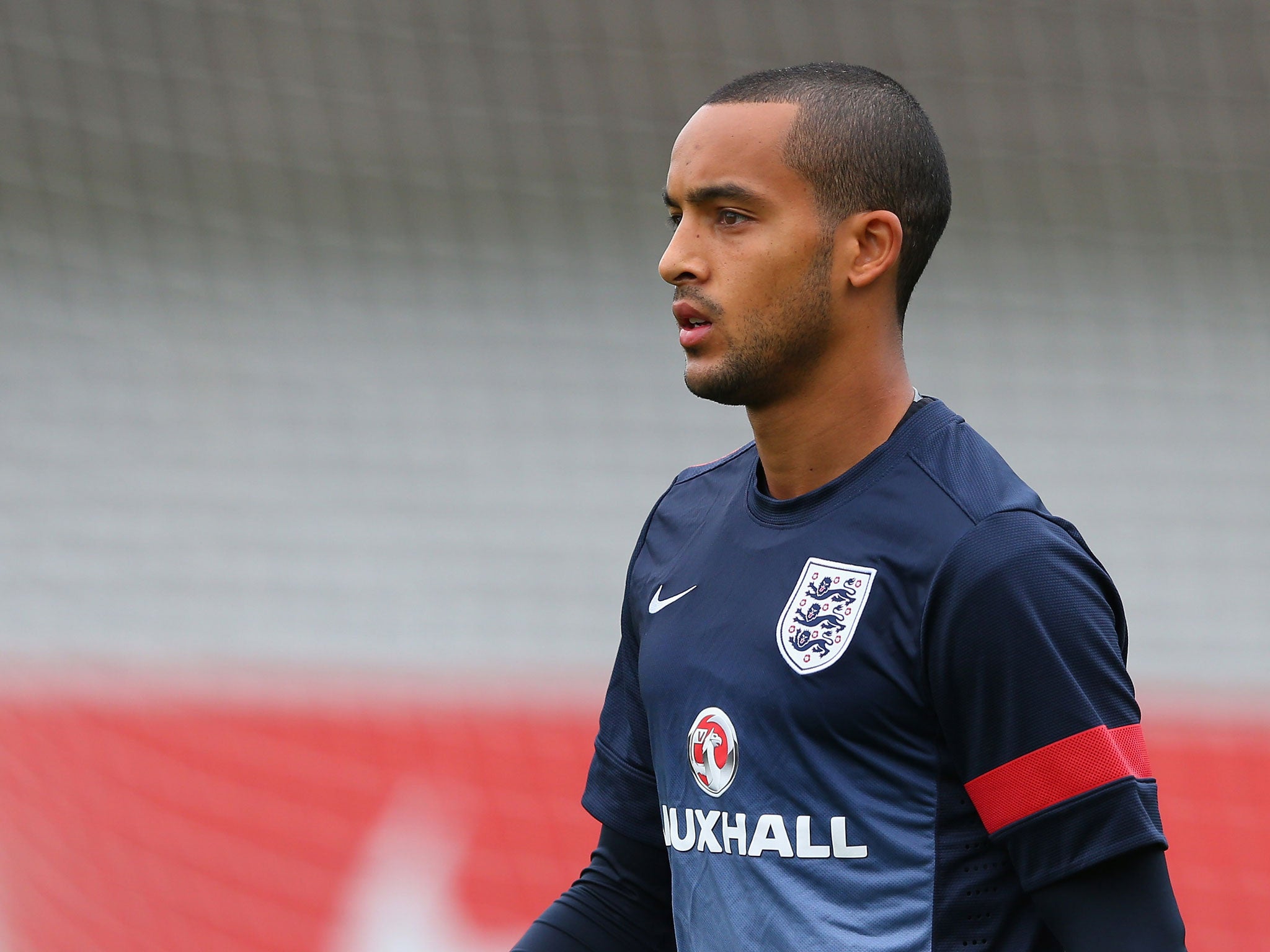 Theo Walcott in training for England