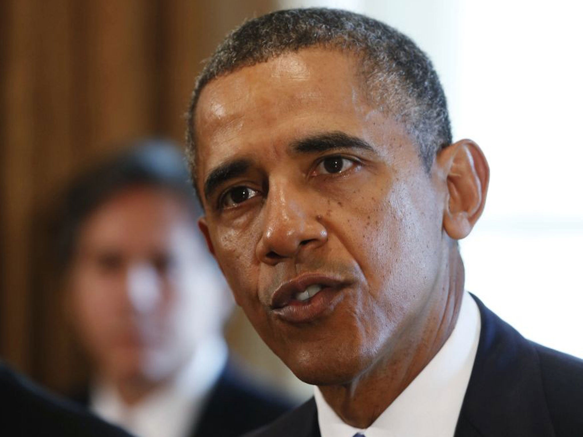 US President Barack Obama speaks at a meeting with Congressional leaders in the Cabinet Room at the White House in Washington while discussing a military response to Syria on 3 September 2013