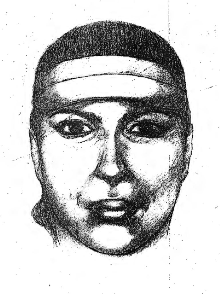 A police sketch of the suspect