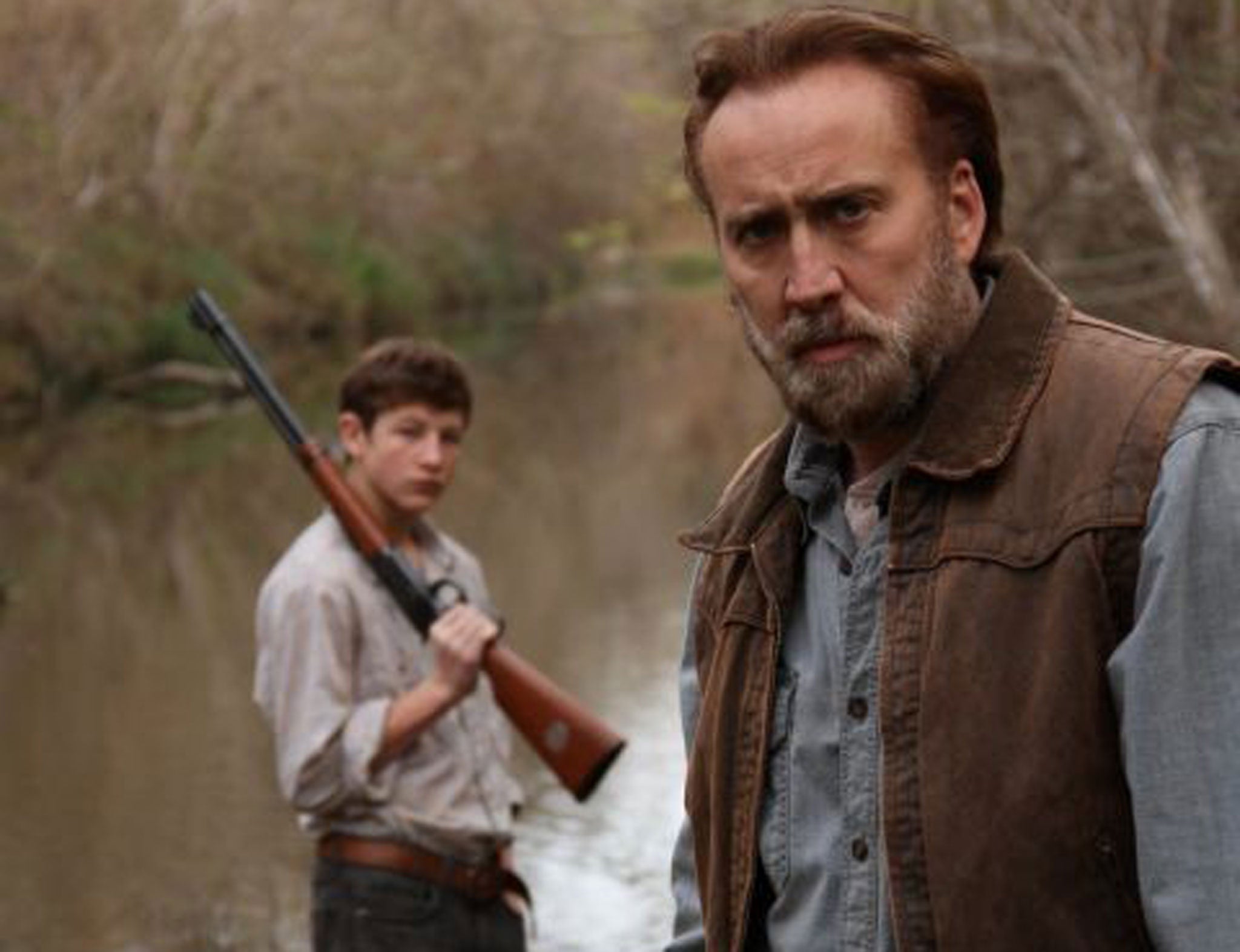 Tye Sheridan (left) and Nicolas Cage in ‘Joe’