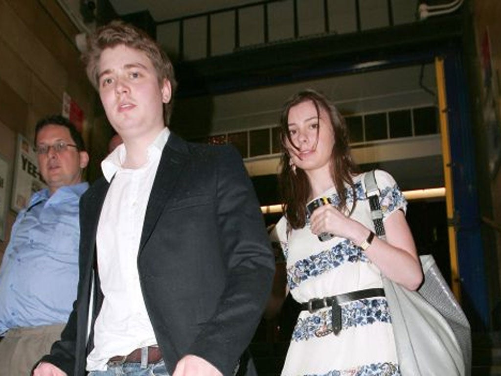 Euan Blair and his girlfriend Suzanne Ashman in 2009