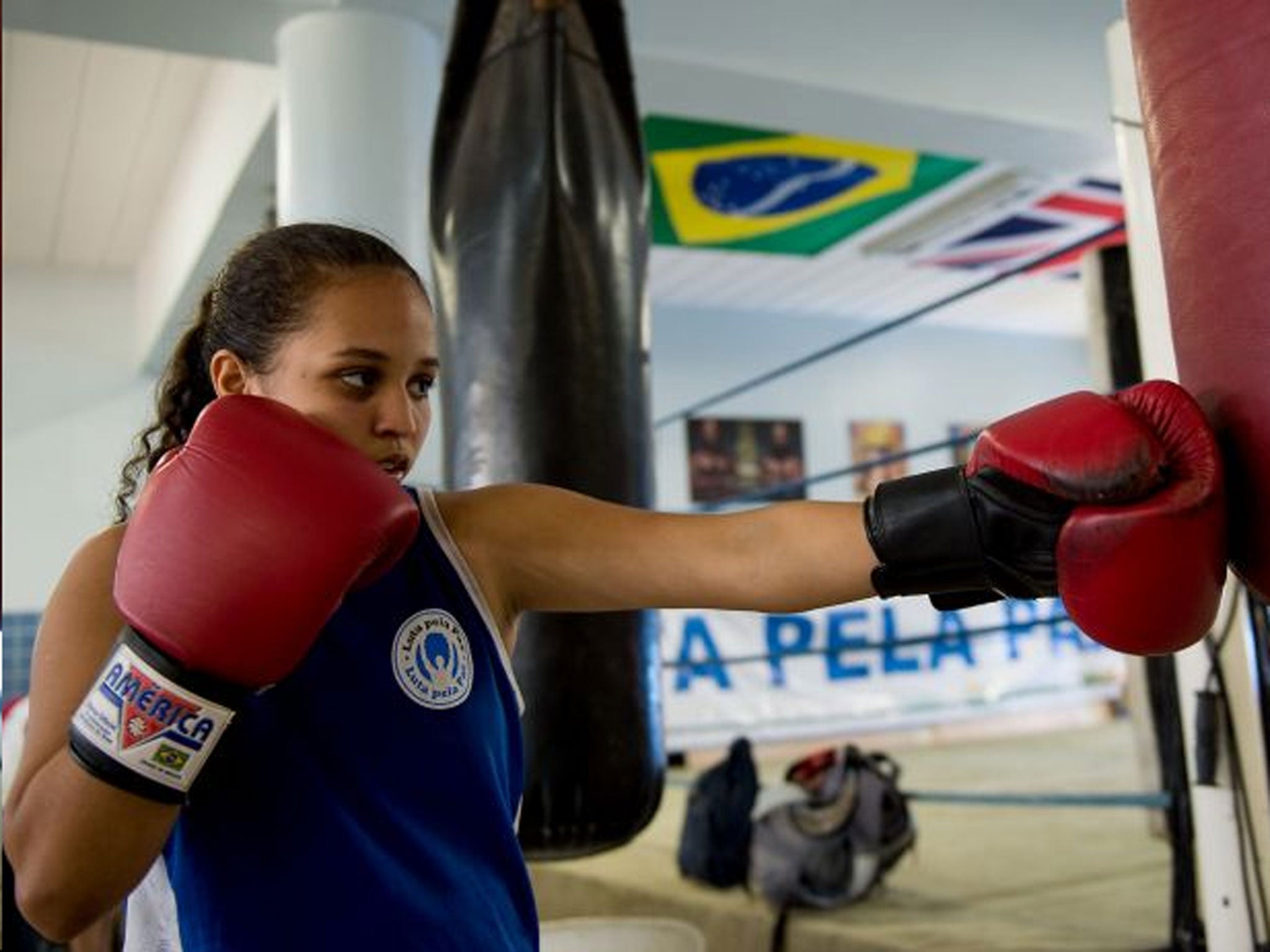 City of guns: a boxer trains at the Luta Pela Paz youth project