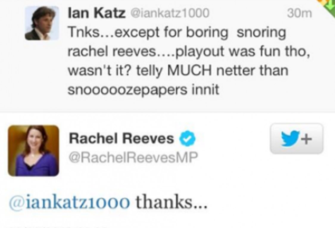 Ian Katz shares his views on Rachel Reeves with the world