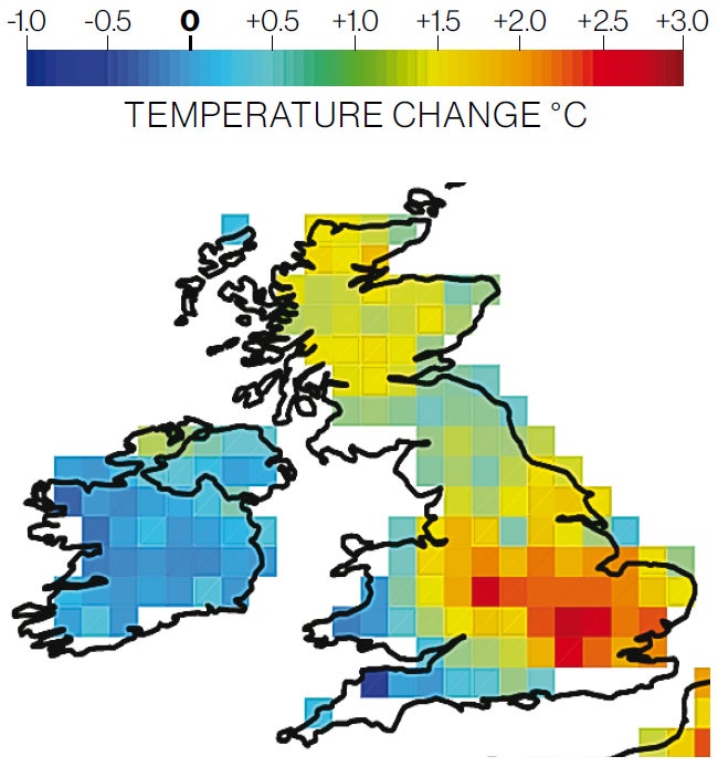 The hottest 5 per cent of summer days have become hotter since 1950 and thermometer readings in the south have risen far more than they have in the north