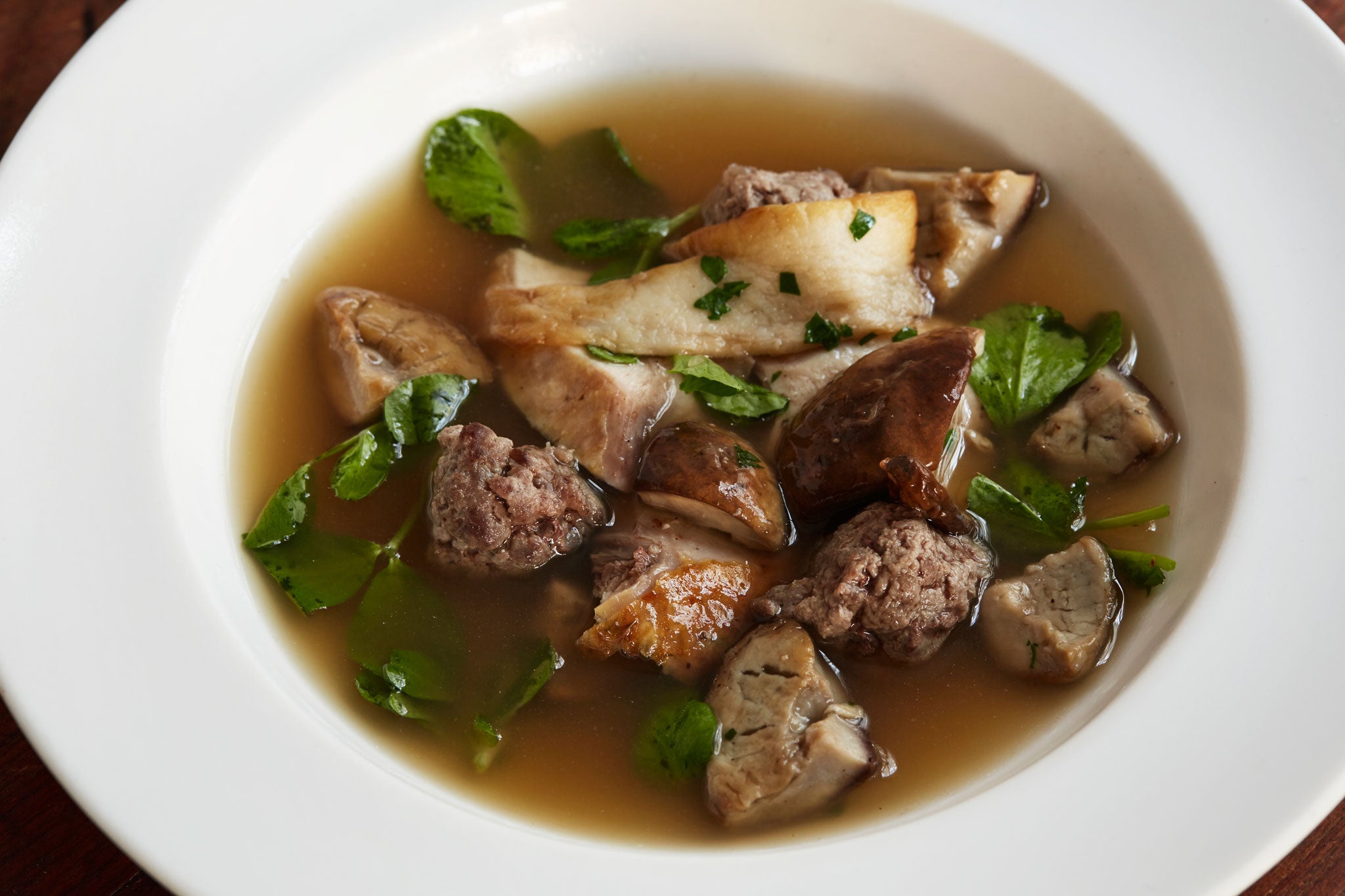 Partridge broth with ceps