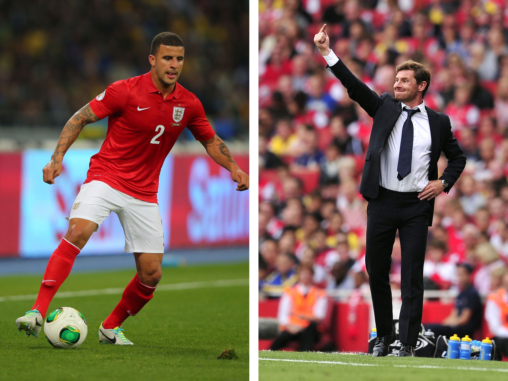 Kyle Walker and Tottenham manager Andre Villas-Boas