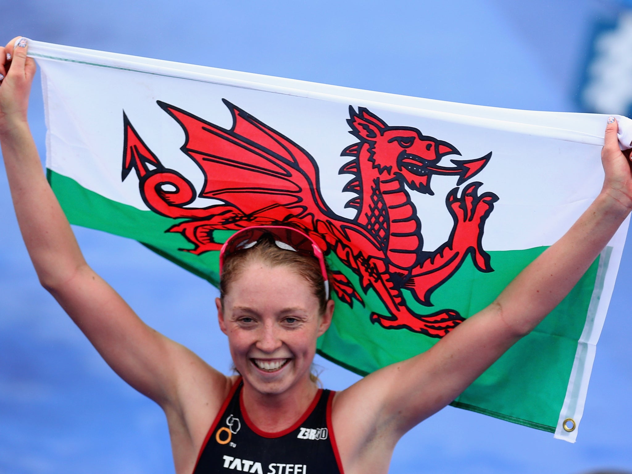 Non Stanford celebrates her world triathlon championship success