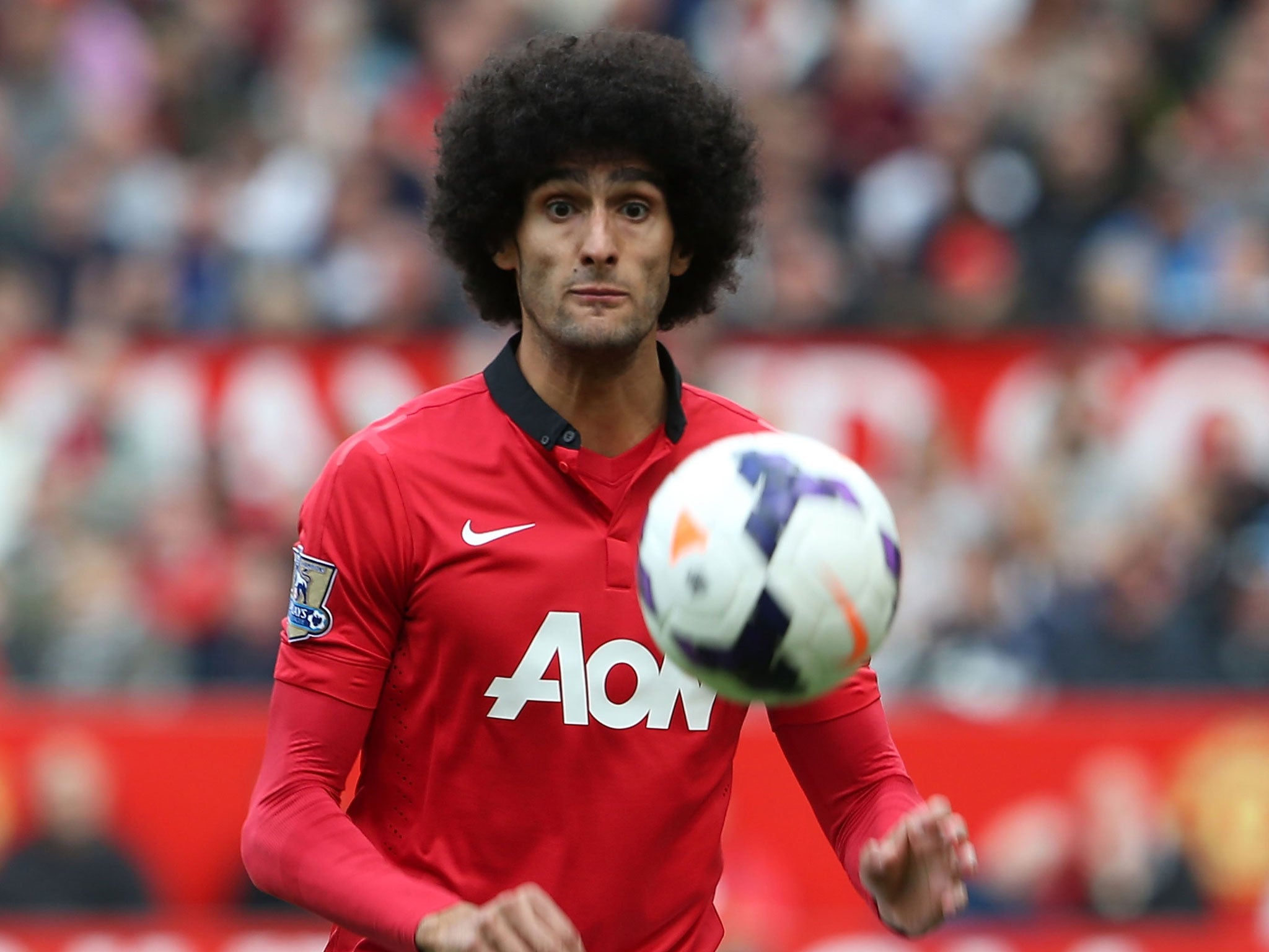 Marouane Fellaini came on to face Palace's 10 men