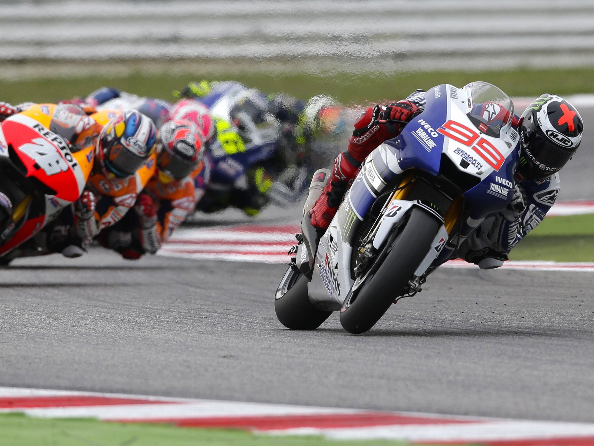 Jorge Lorenzo heads for victory in the San Marino GP