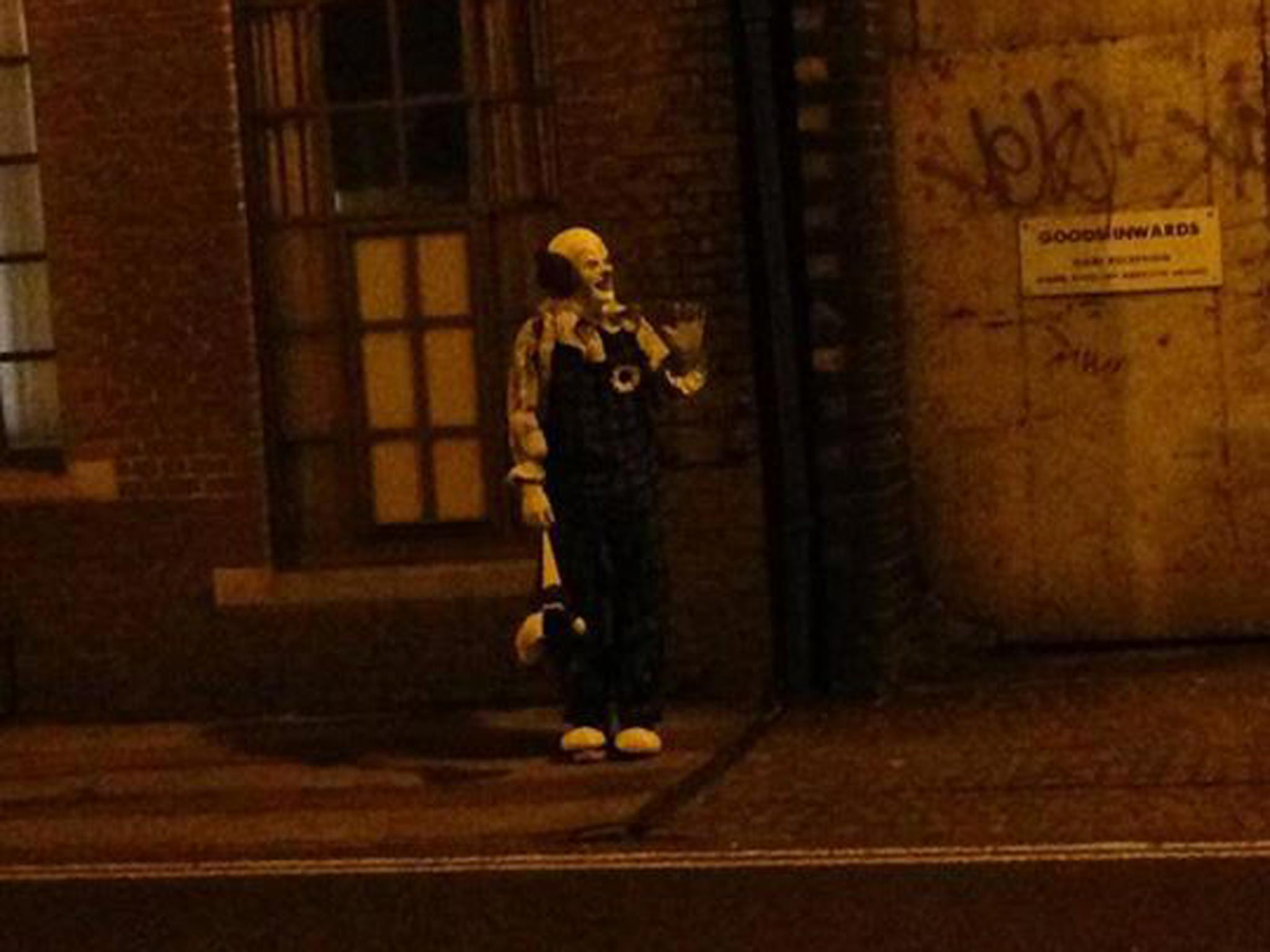The Northampton clown is spotted out and about