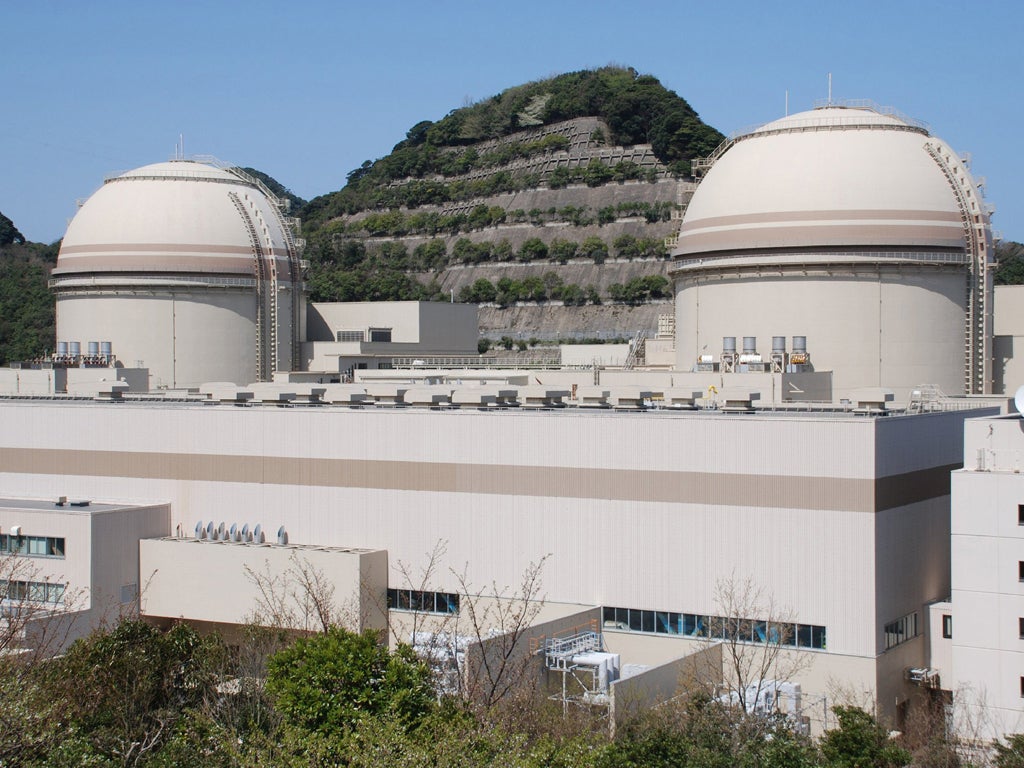 This picture taken on April 12, 2012 shows the third (R) and fourth reactor building of the Ohi nuclear power plant of the Kansai Electric Power Co (KEPCO) at Ohi town in Fukui prefecture, western Japan.