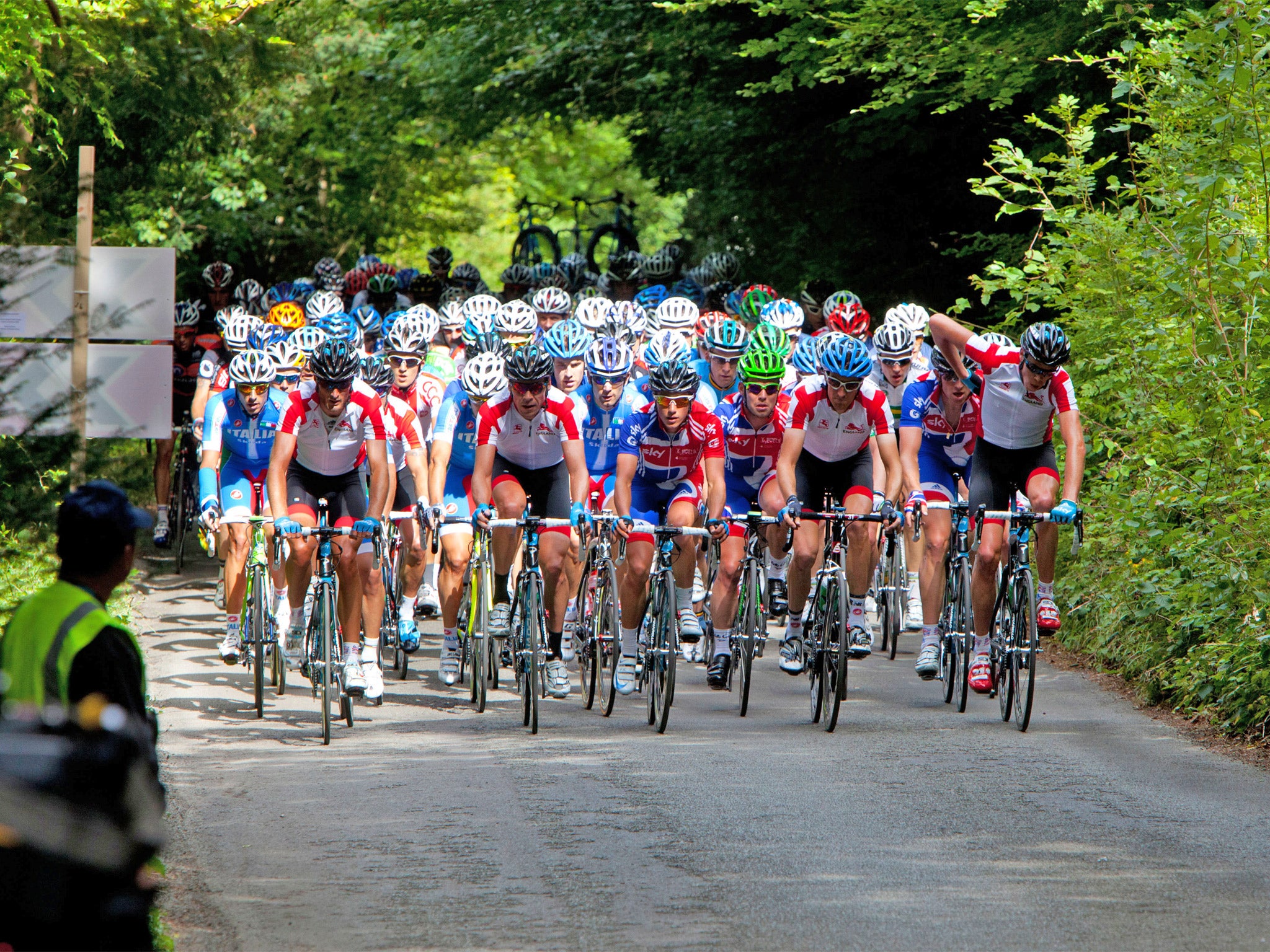 The RideLondon 100 race last year on Box Hill