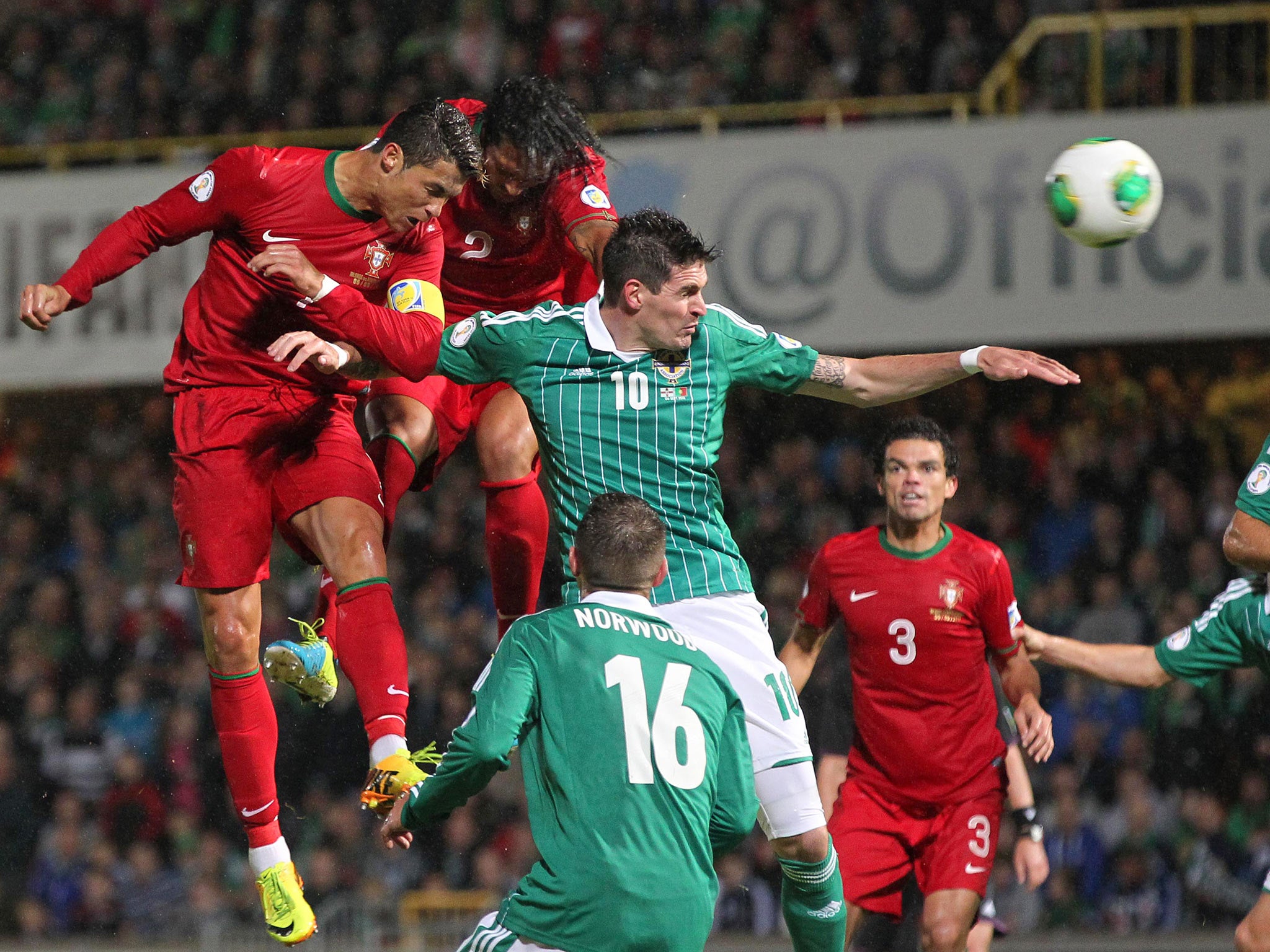 Cristiano Ronaldo scores against Northern Ireland