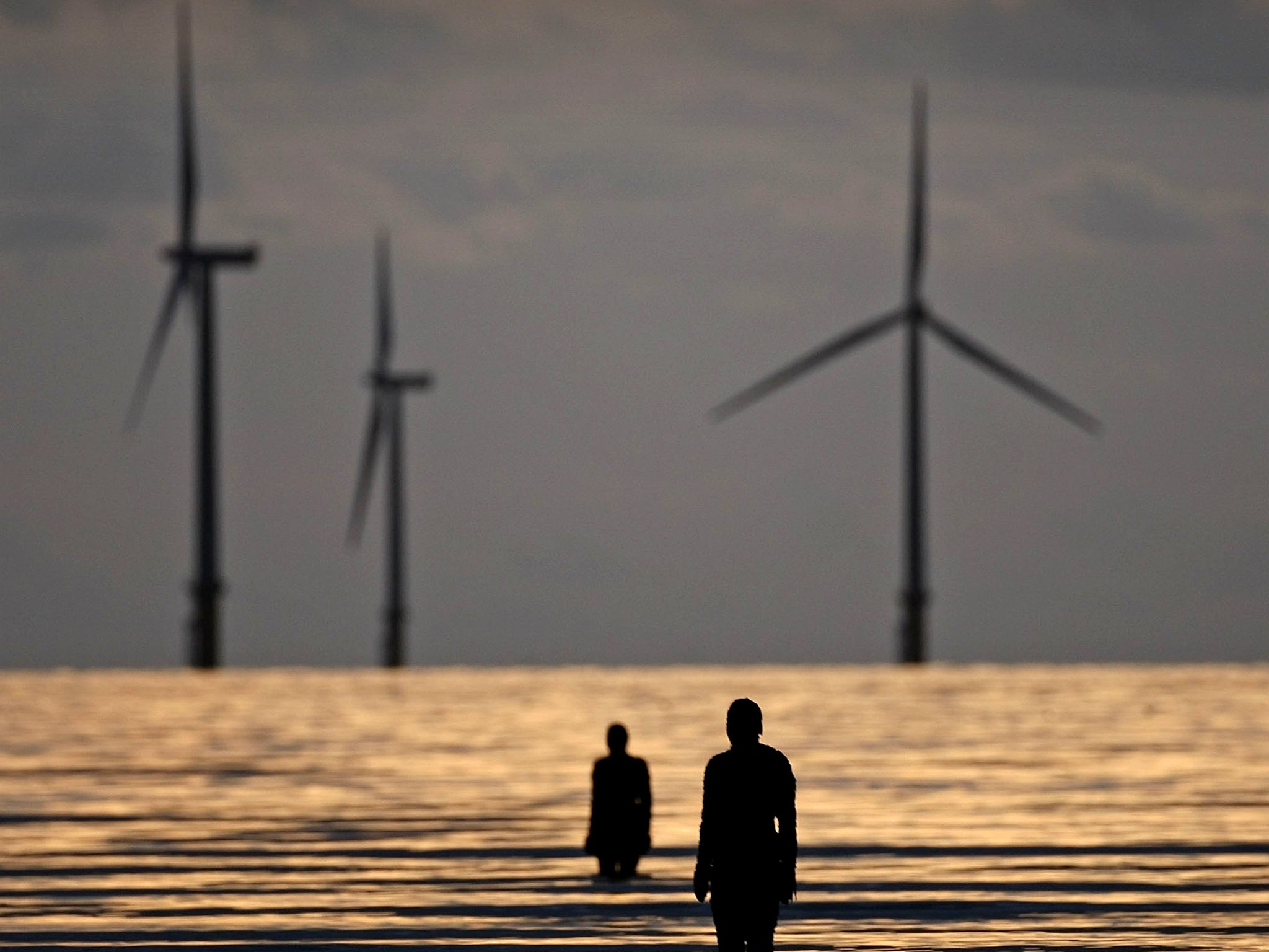 Burbo Bank off shore wind farm in the mouth of the River Mersey