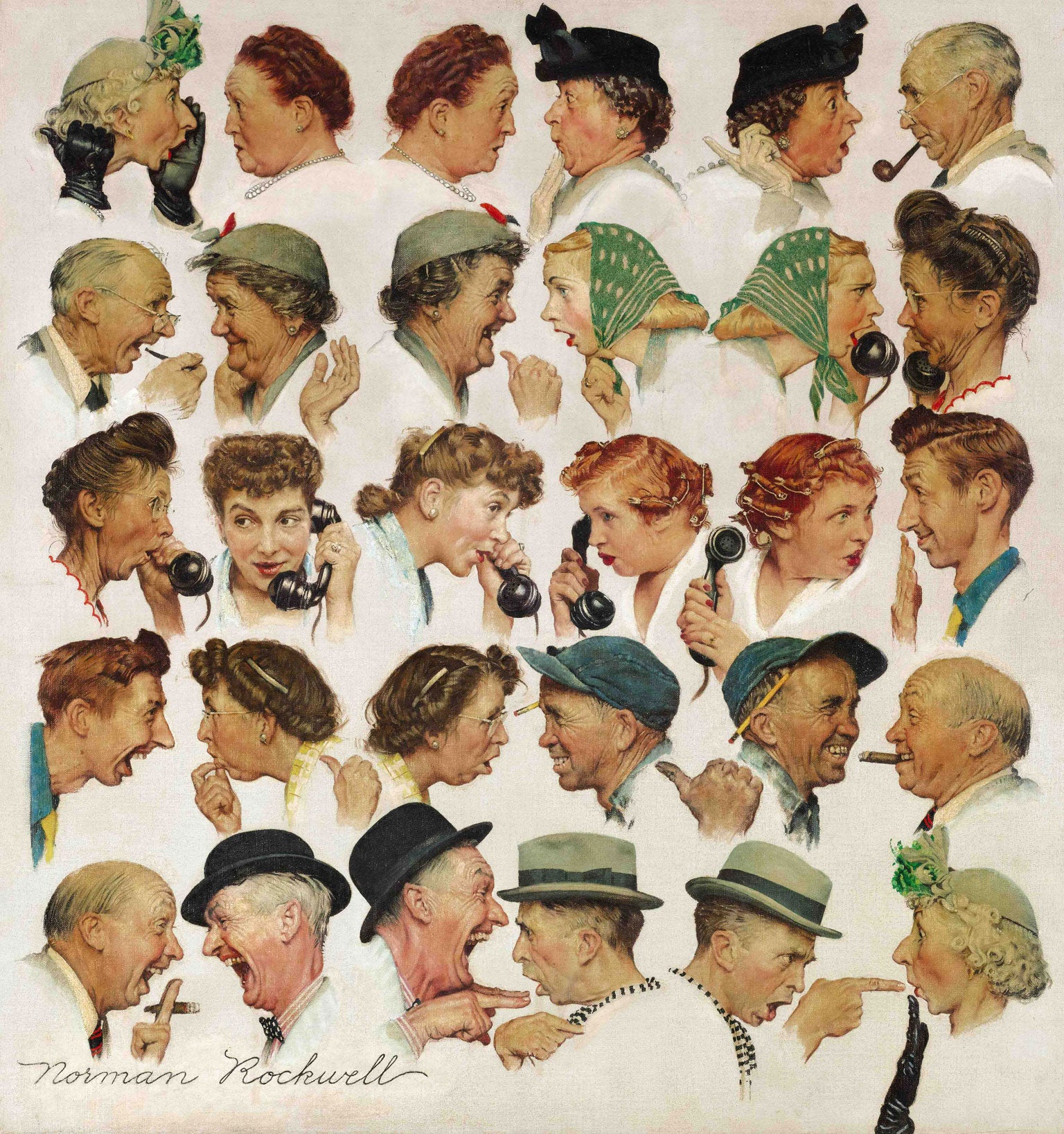 ‘The Gossips’ cover illustration for the Saturday Evening Post, 6 March, 1948 – estimated sale value $6-$9m