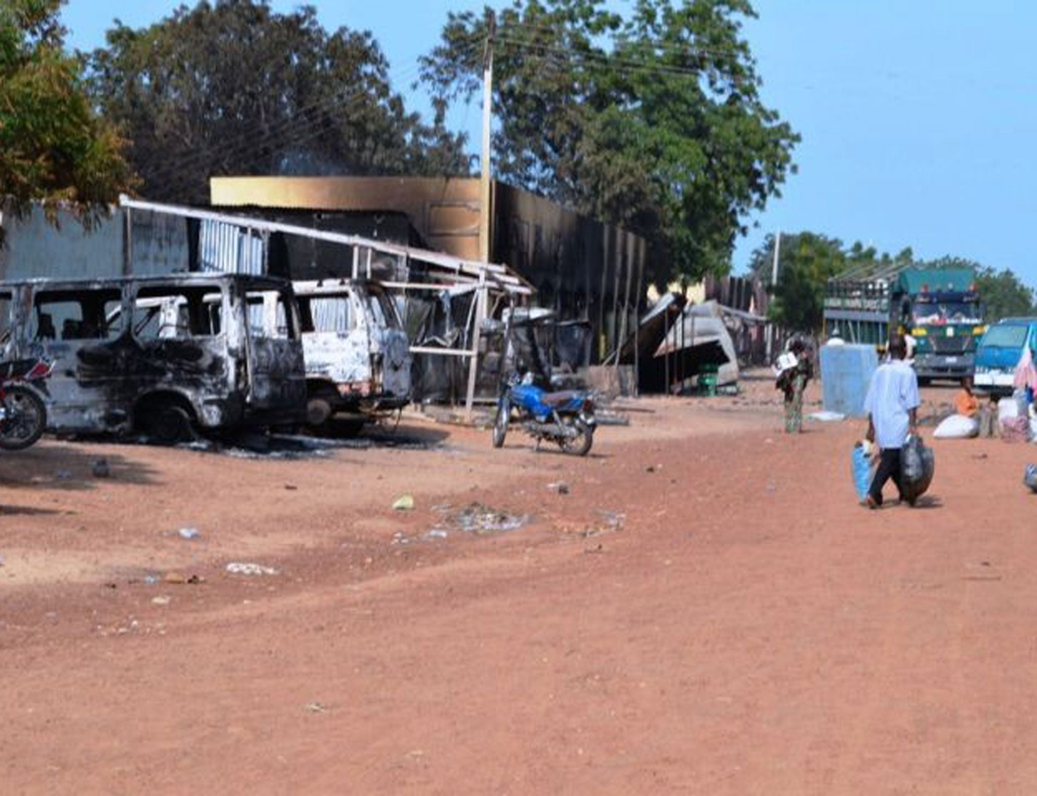 The scene in Benisheik after Tuesday's attack