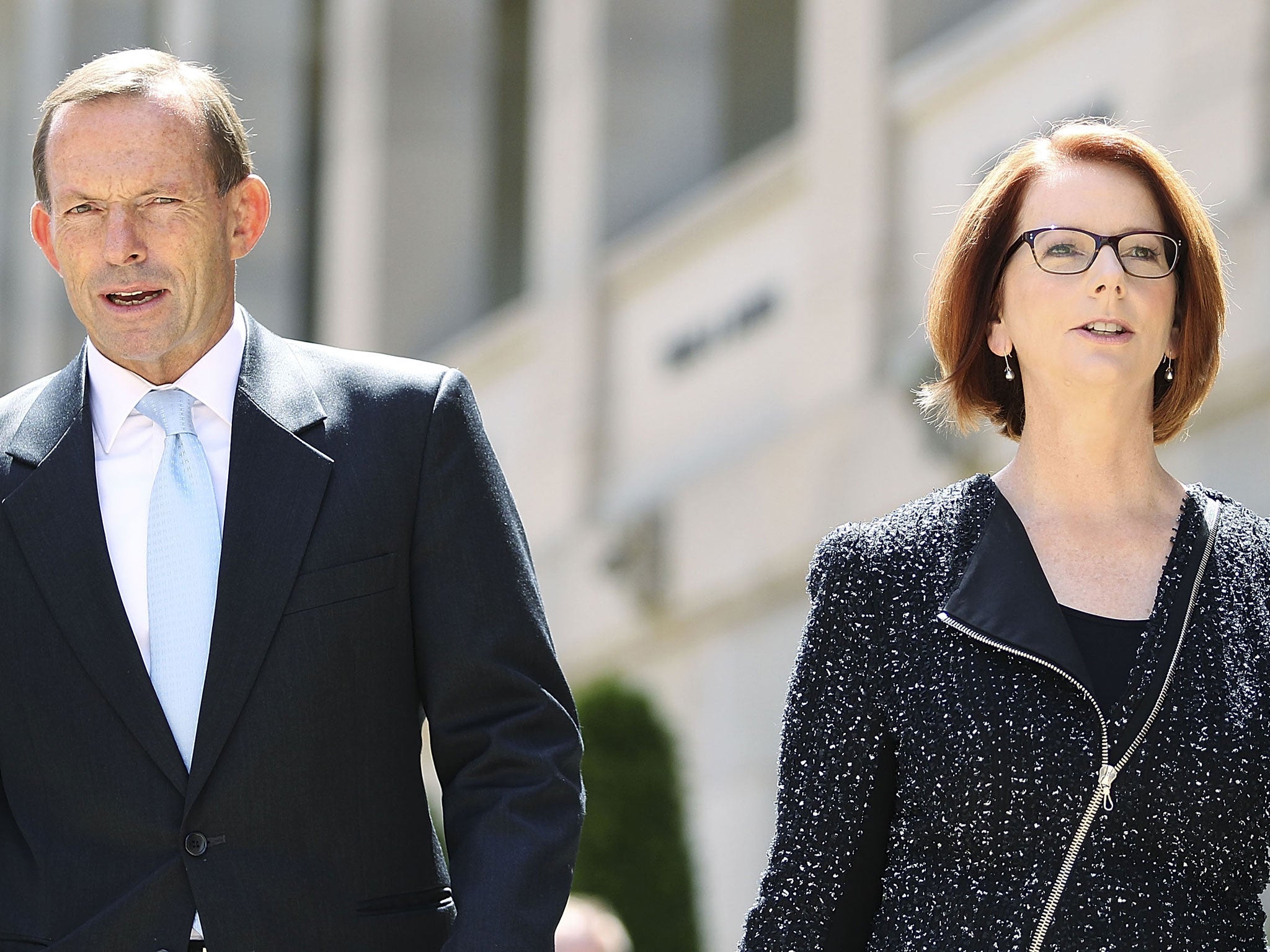 Julia Gillard (r) accused Tony Abbott (l) of sexism.