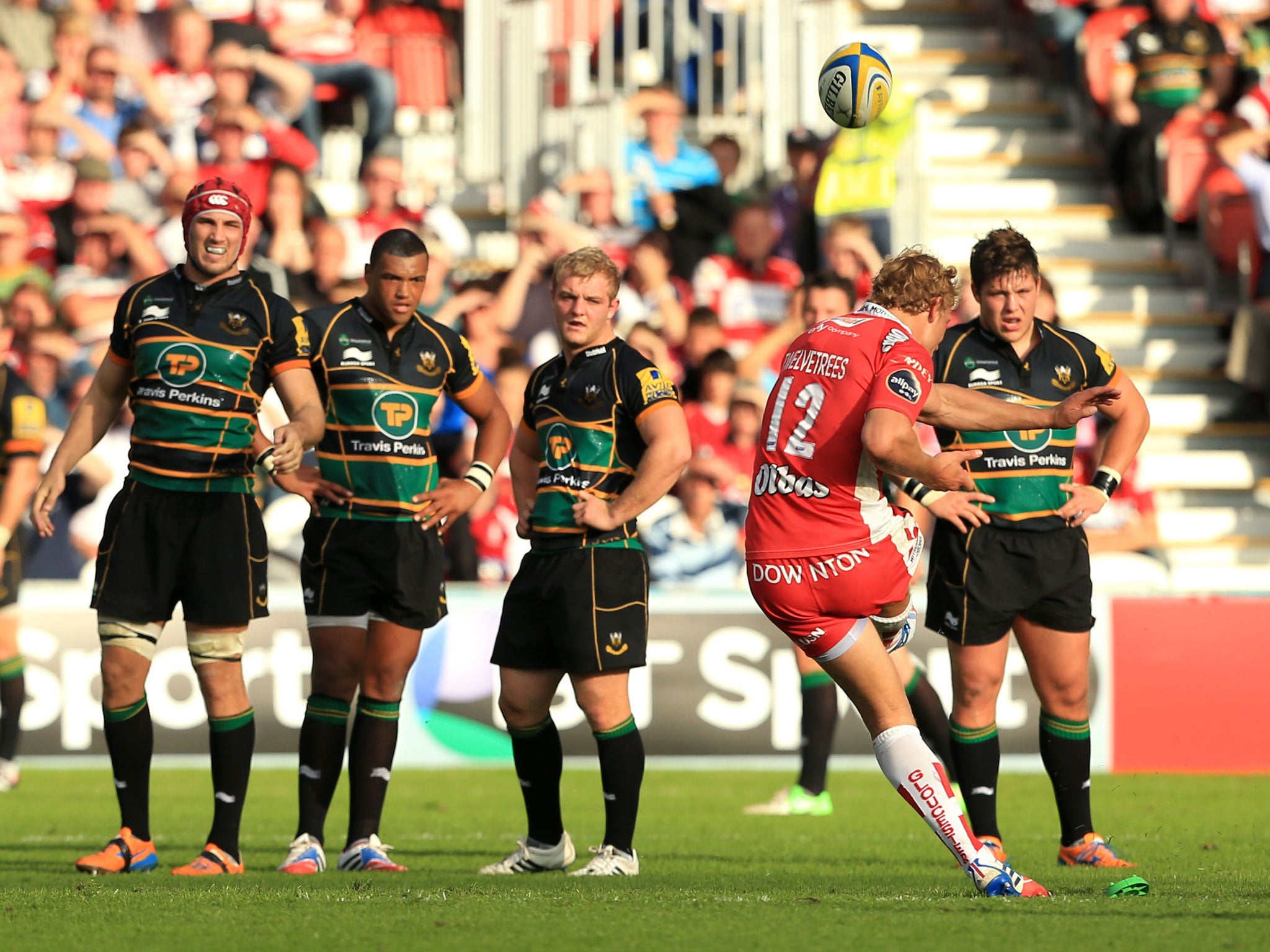 Boot polish: Billy Twelvetrees lands a penalty with the last kick of the match