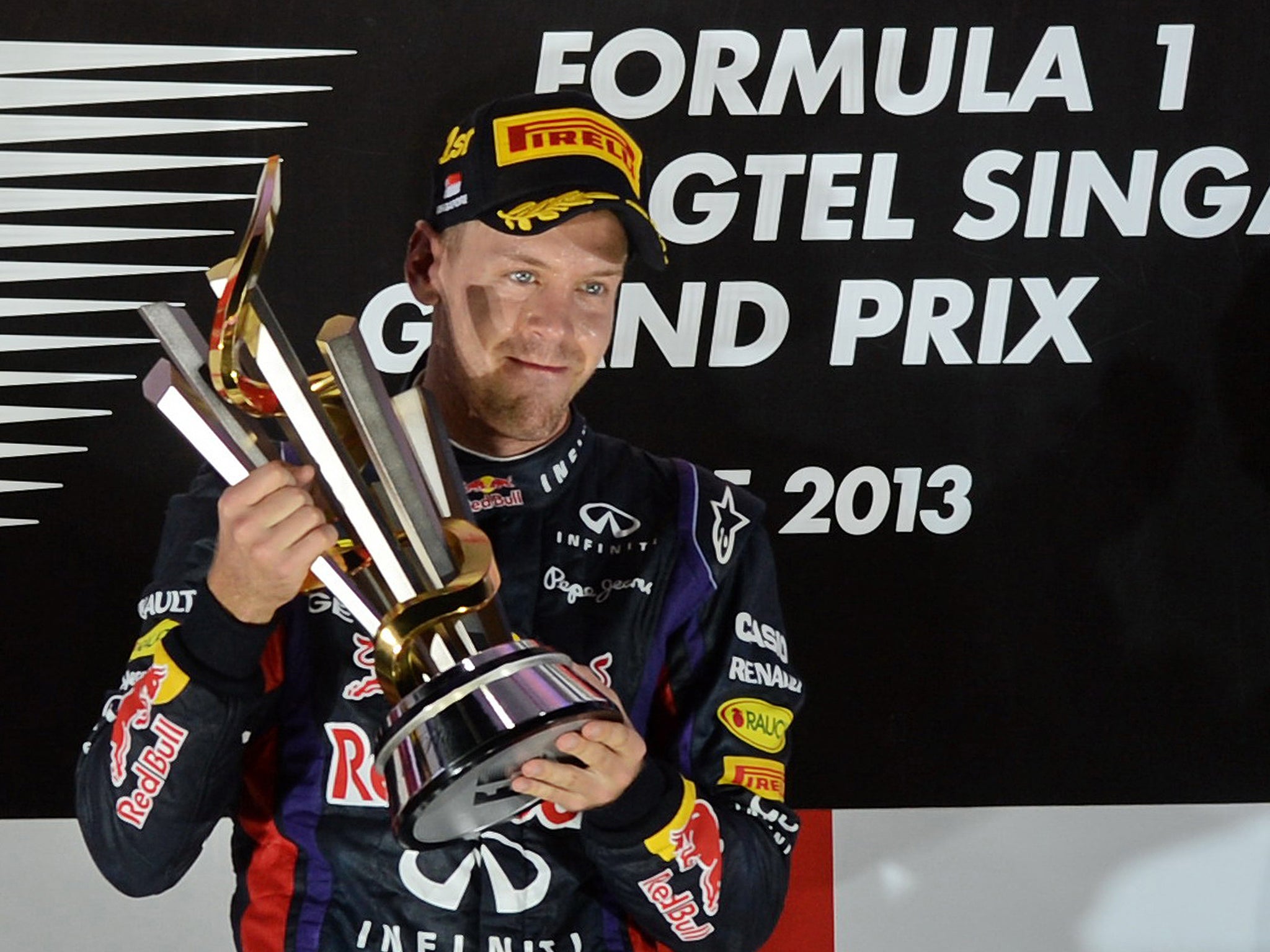 Vettel took his third consecutive Singapore victory on Sunday