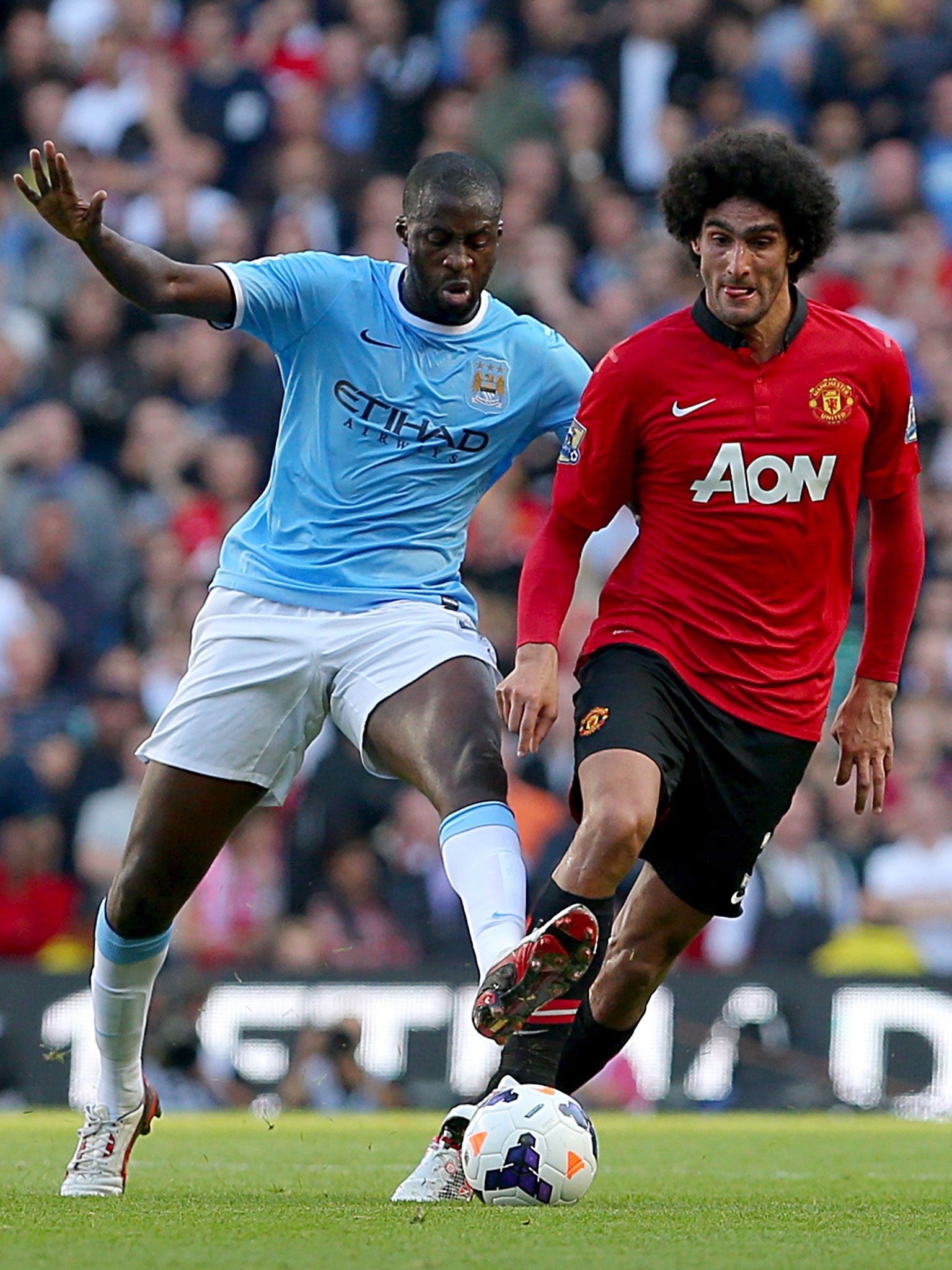 Yaya Touré, left, eclipsed Marouane Fellaini