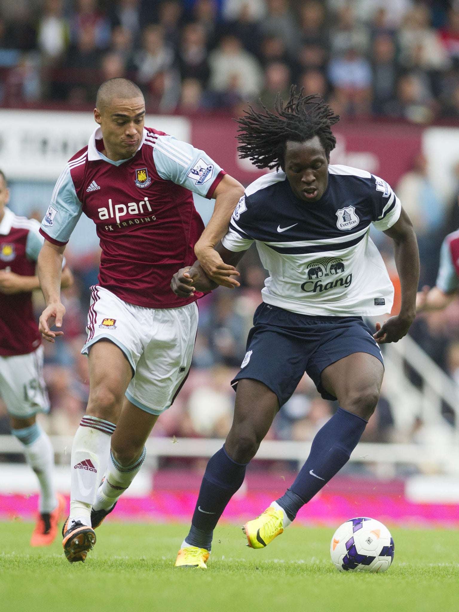 Romelu Lukaku, right, who ‘put his head in where it hurts’