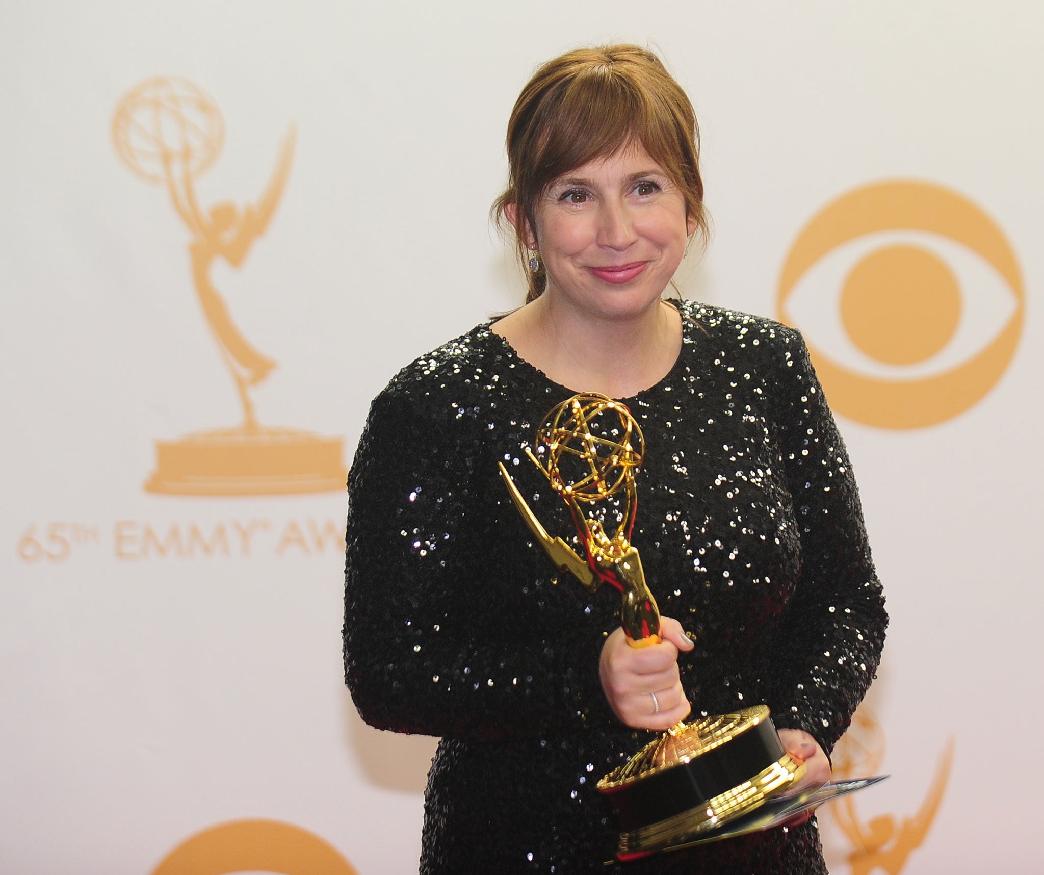 Abi Morgan clutches her Emmy award for writing BBC Two series The Hour