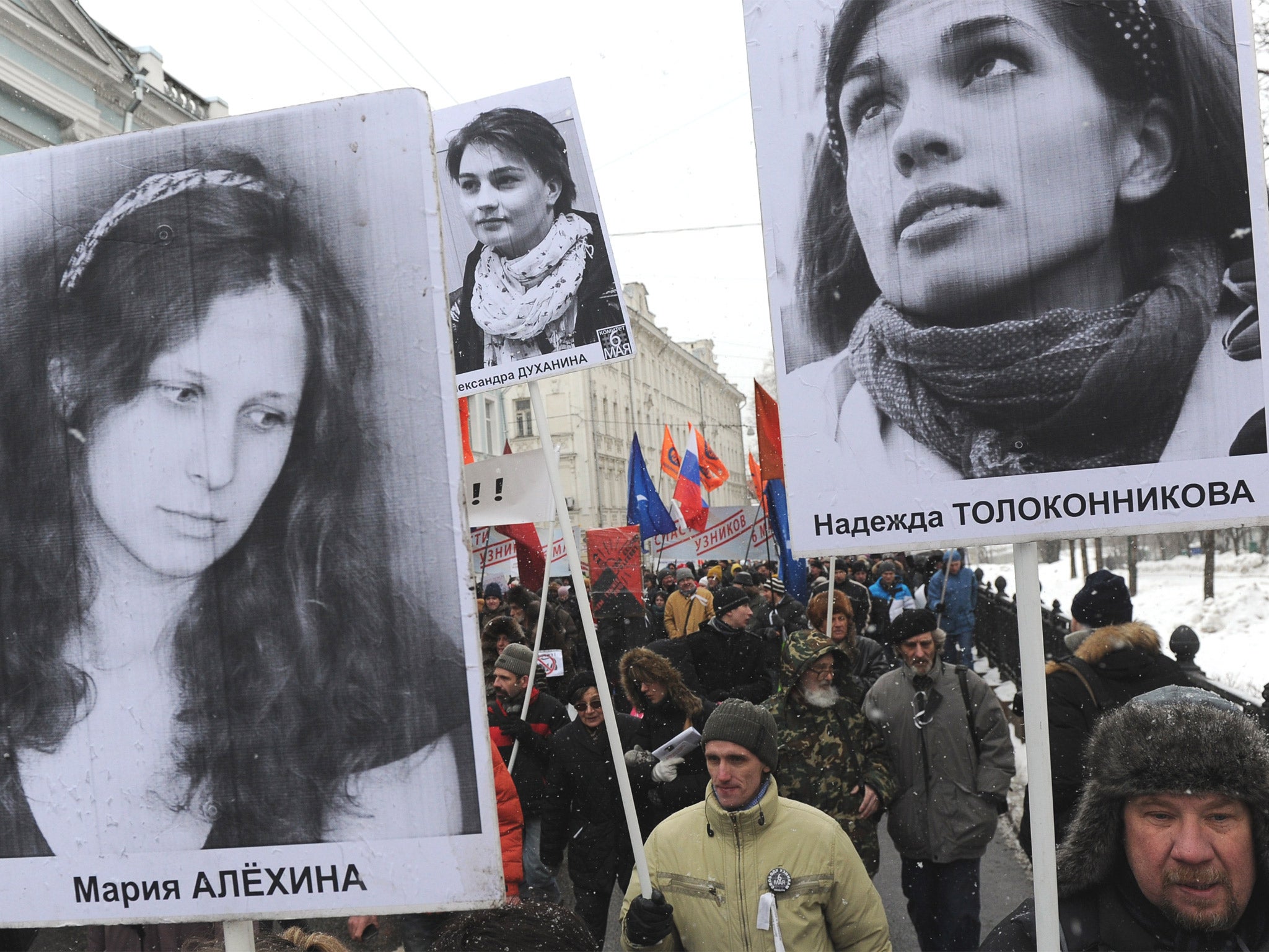 An anti-government rally in Moscow earlier this year (Getty)