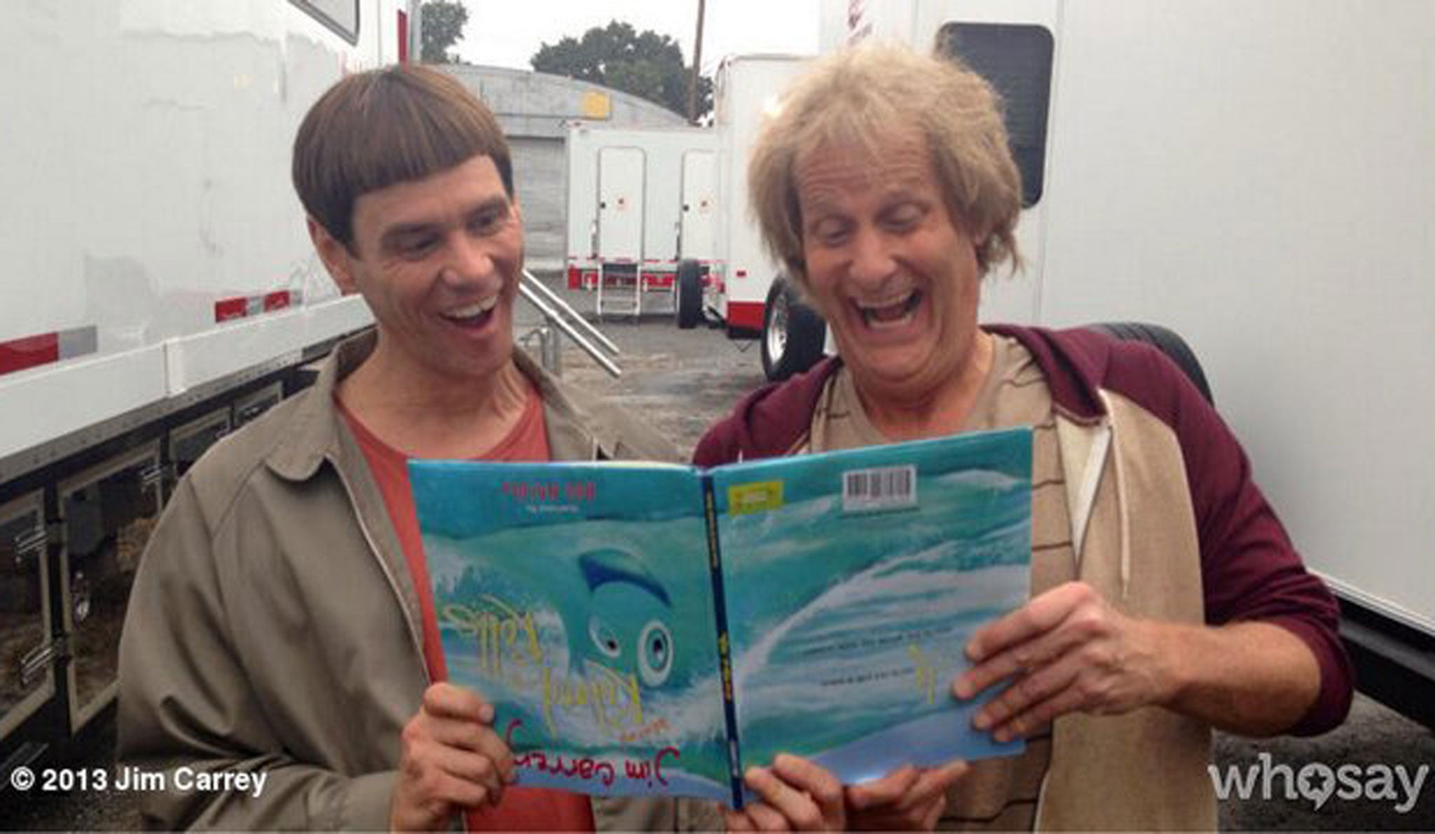 Jim Carrey and Jeff Daniels on Dumb and Dumber To set