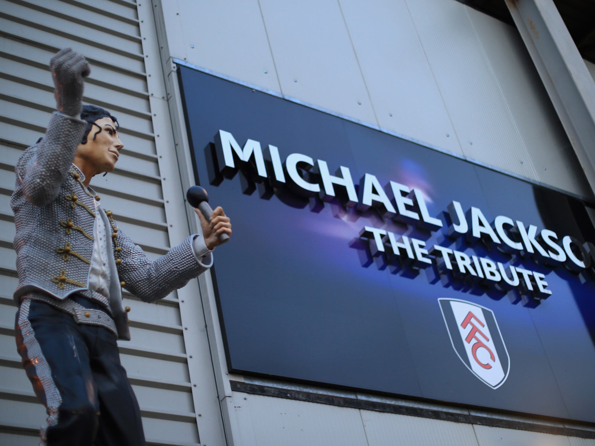 The Michael Jackson statue that was installed at Craven Cottage