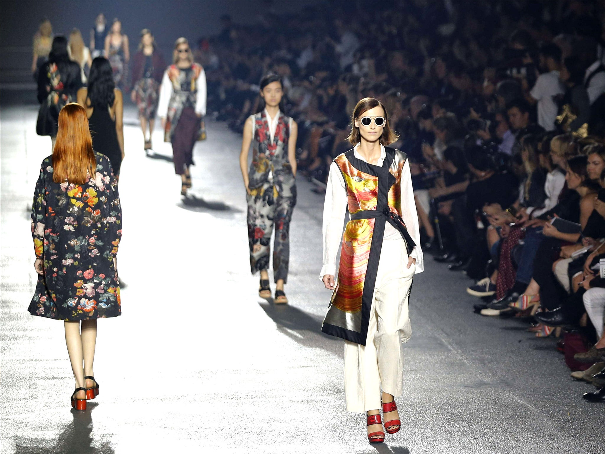 Prints clashed on the Dries Van Noten catwalk (Getty)