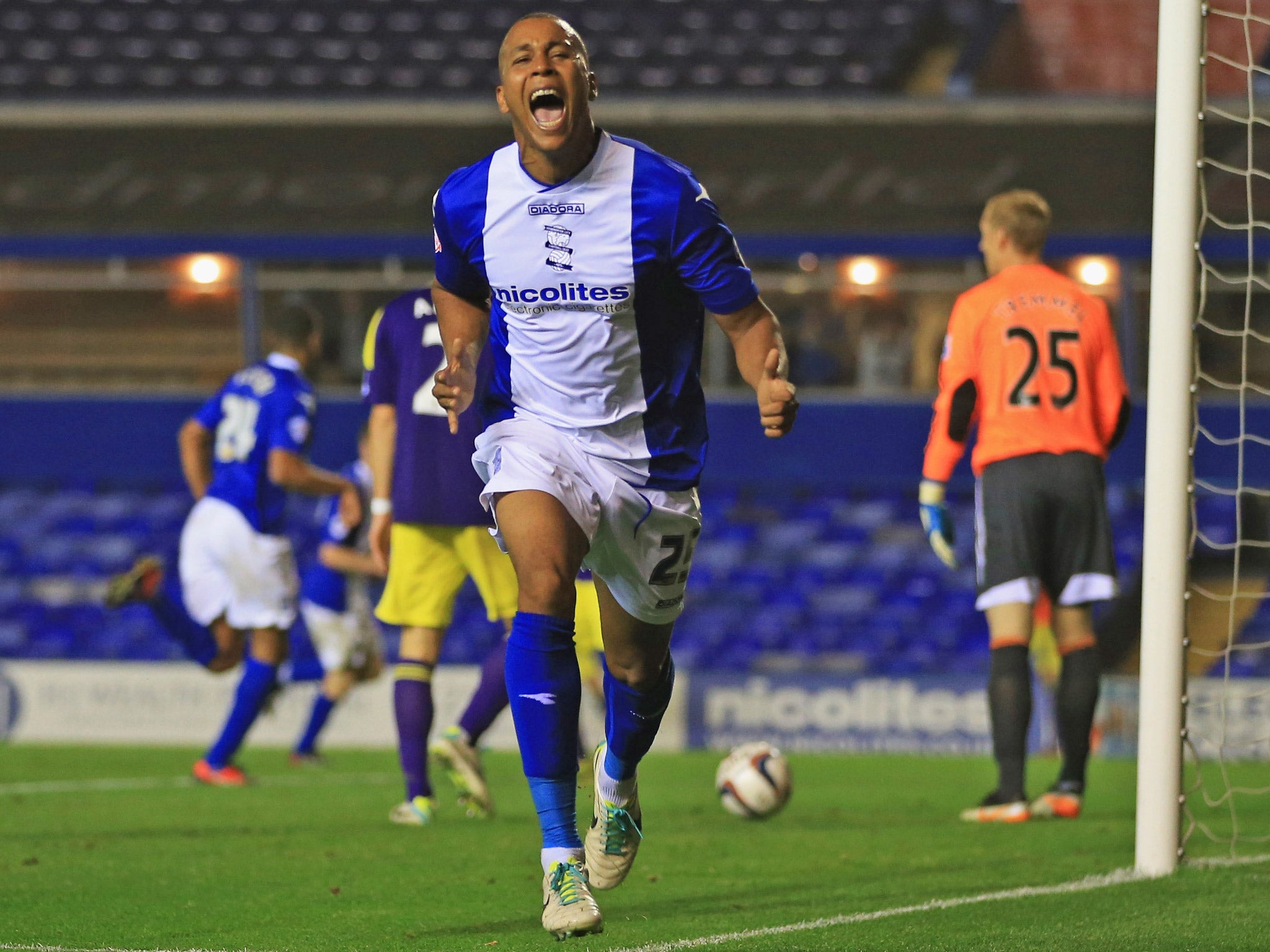 Matt Green celebrates scoring Birmingham’s second goal