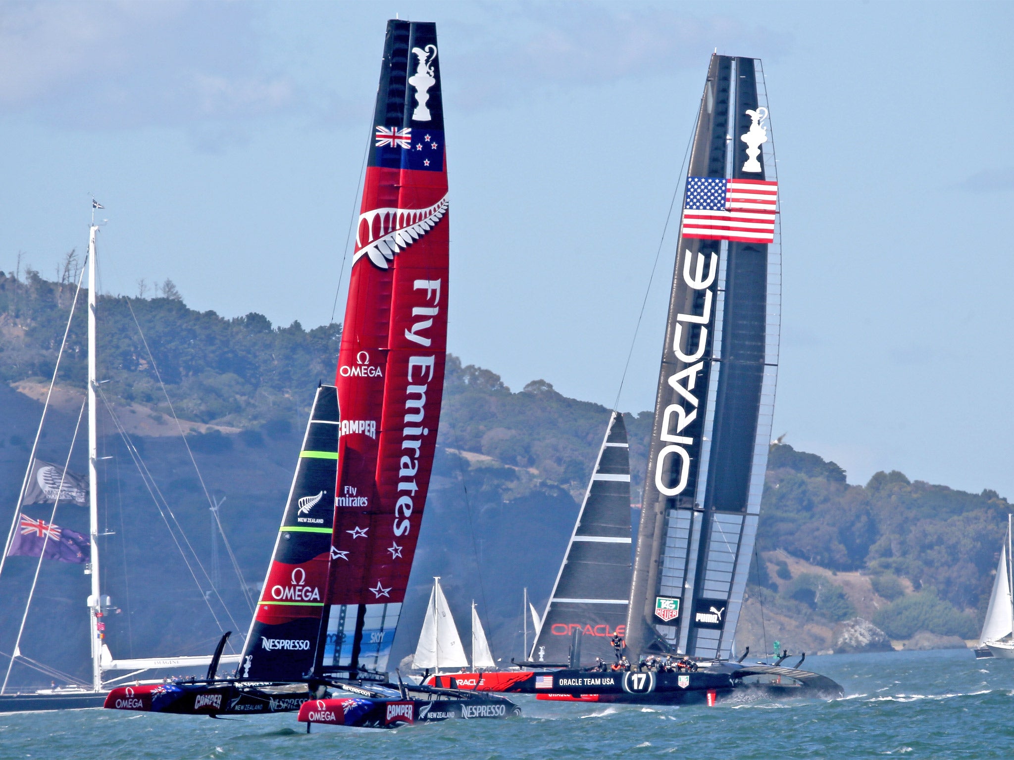 Team USA and Team New Zealand have competed fiercely throughout (Getty)