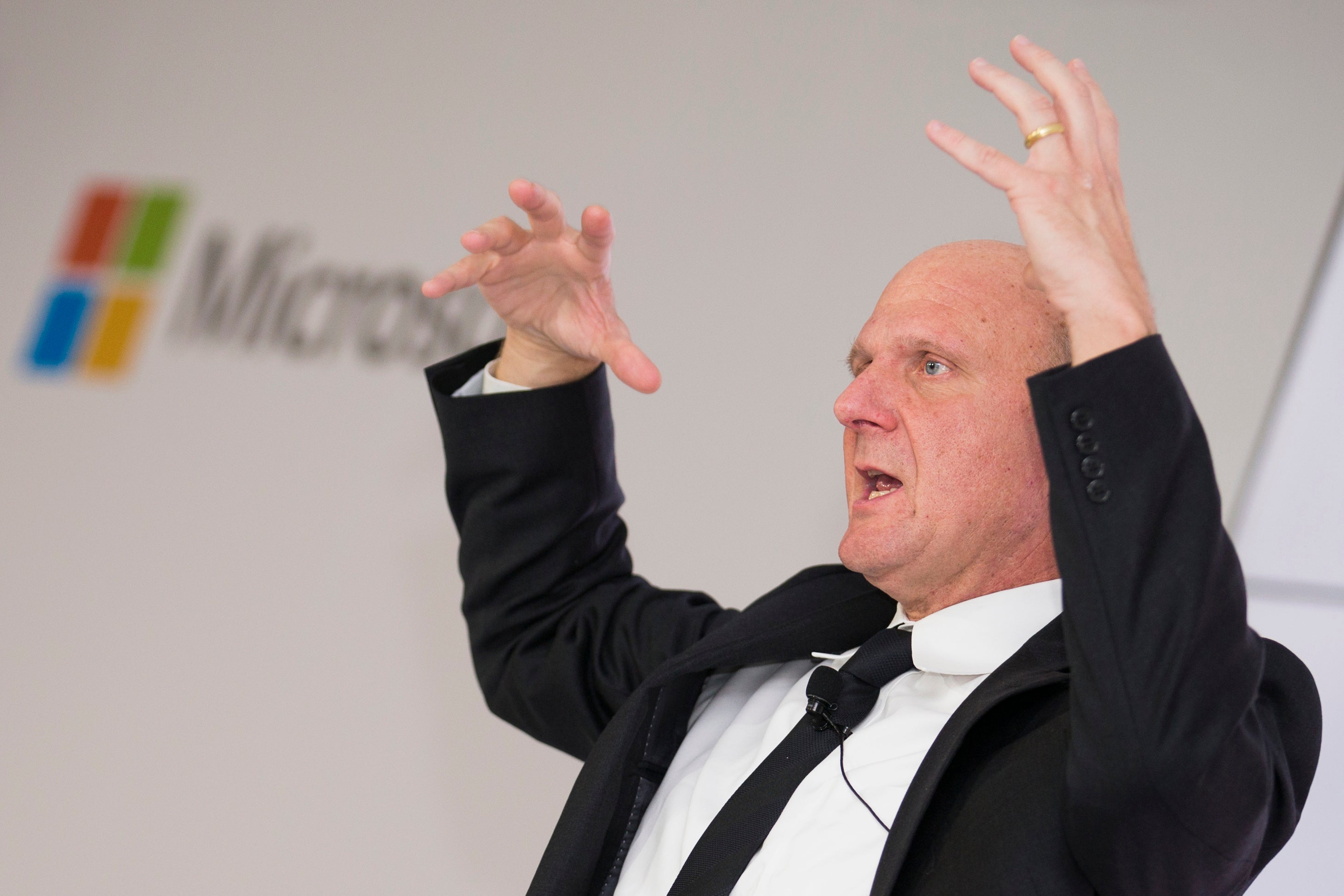 Steve Ballmer speaking in Berlin in 2012.