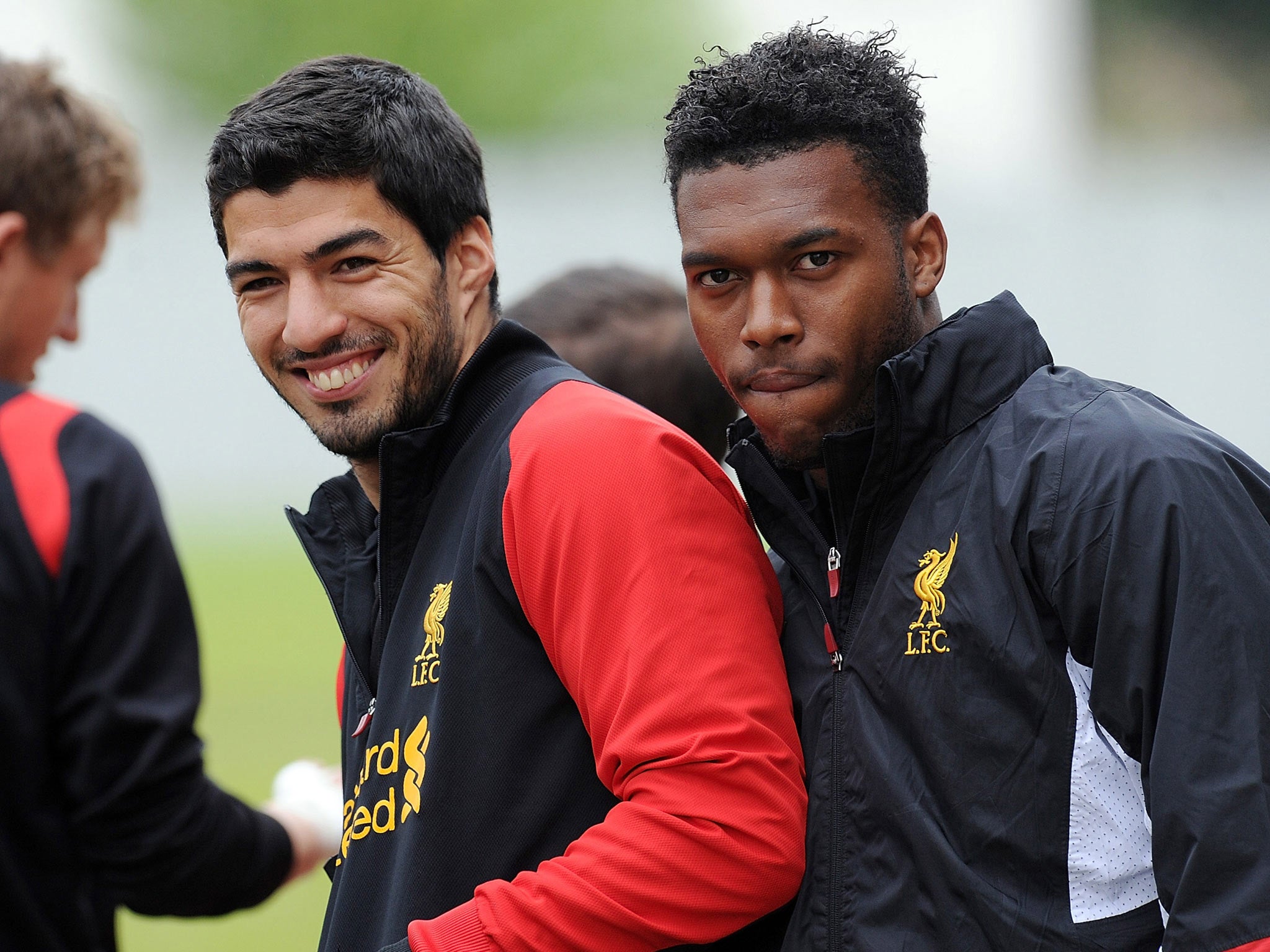 Luis Suarez and Daniel Sturridge pictured together in training