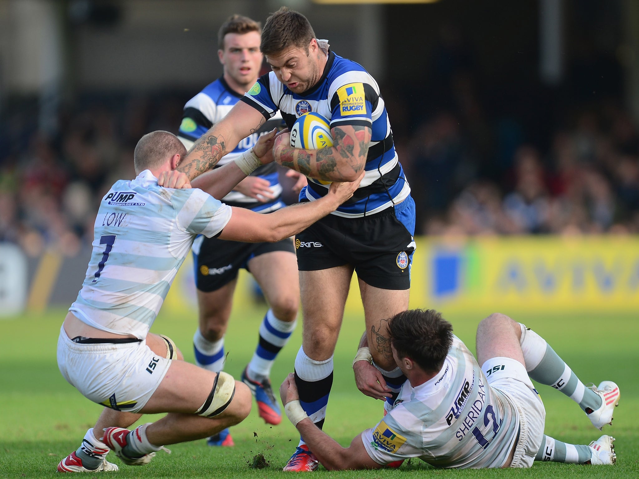 Matt Banahan attempts to break through the London Irish defence