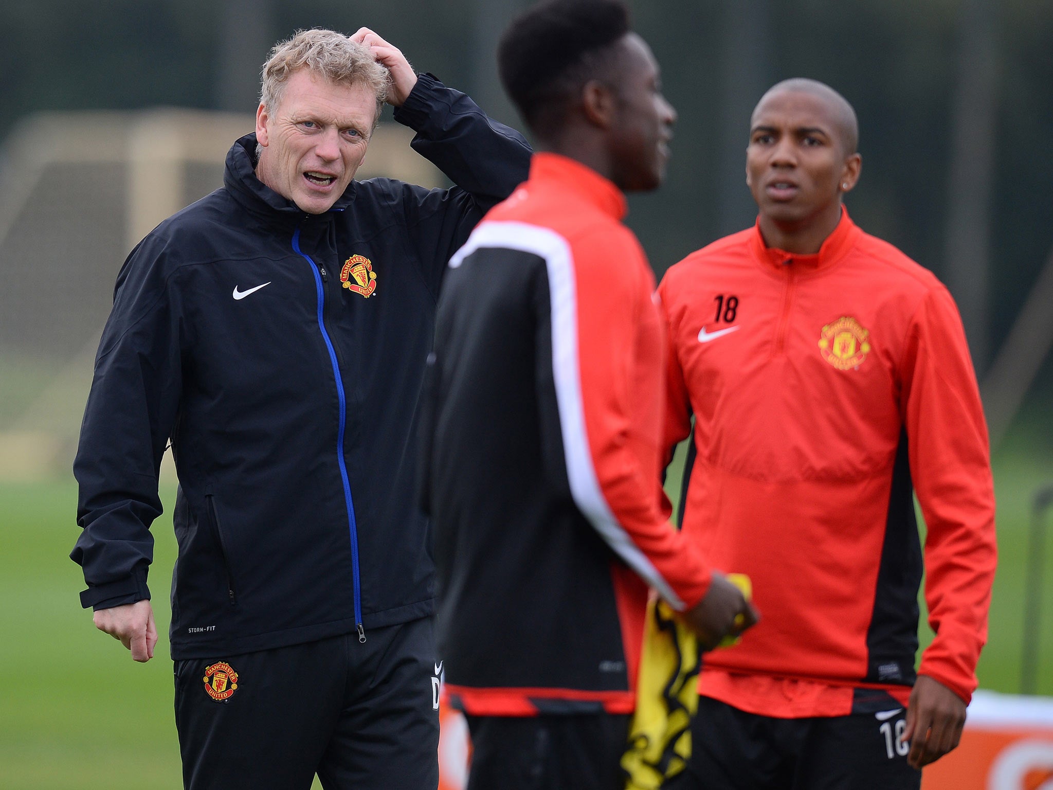 David Moyes take training with Manchester United