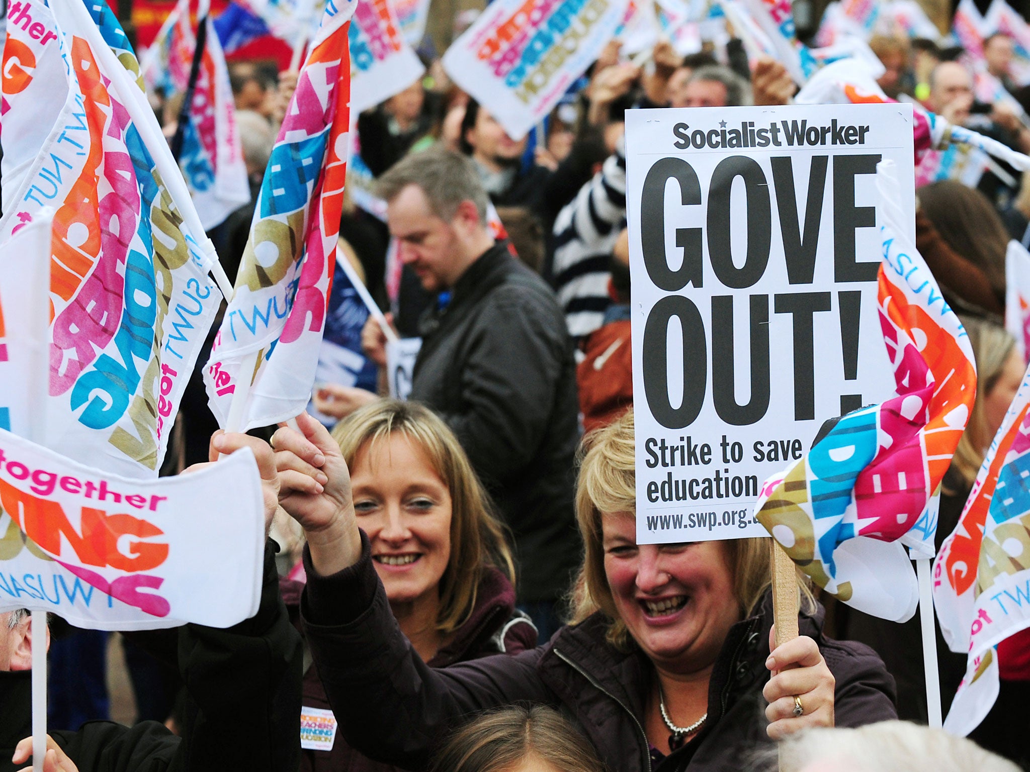 Striking teachers out in force in Birmingham's Victoria Square