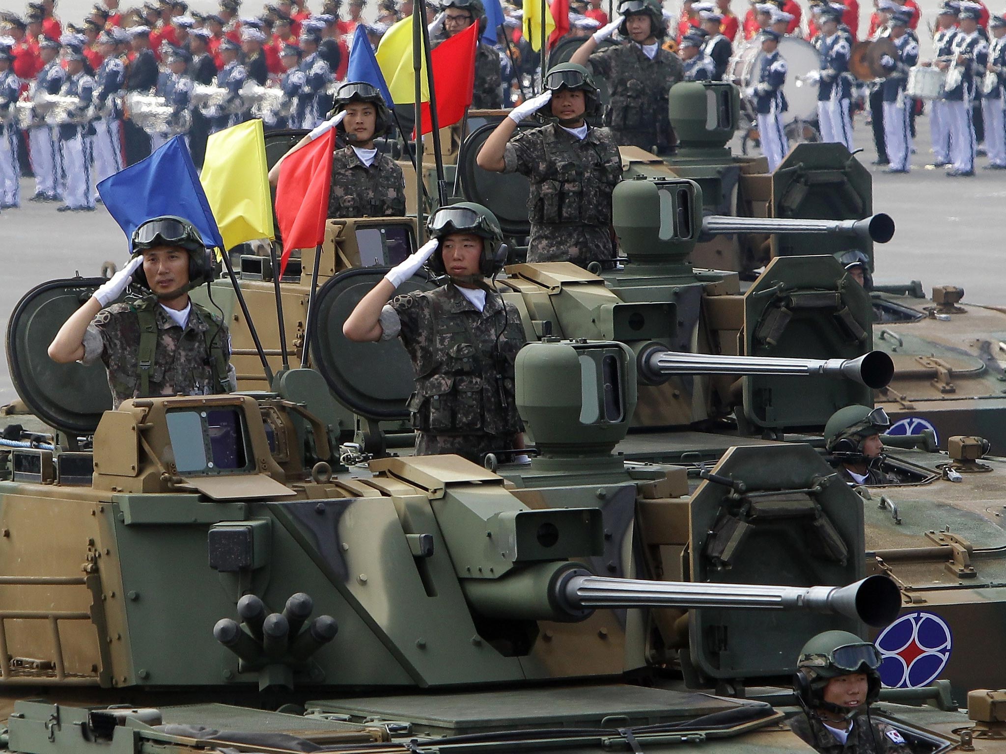 South Korean military parade during the 65th South Korea Armed Forces Day ceremony at Seongnam Military Airbase