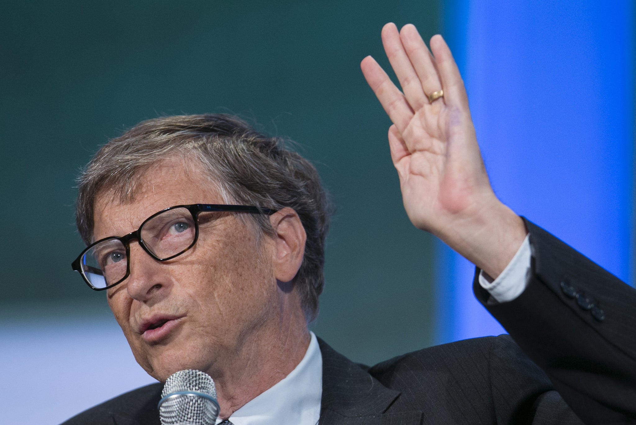 Bill Gates speaks on stage at the Clinton Global Initiative 2013 (CGI) in New York September 24, 2013.